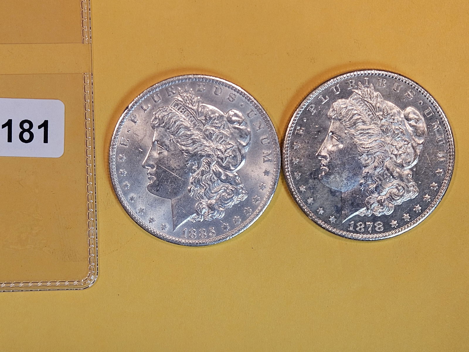 Two Brilliant About Uncirculated plus Morgan Silver Dollars (1 of 2)