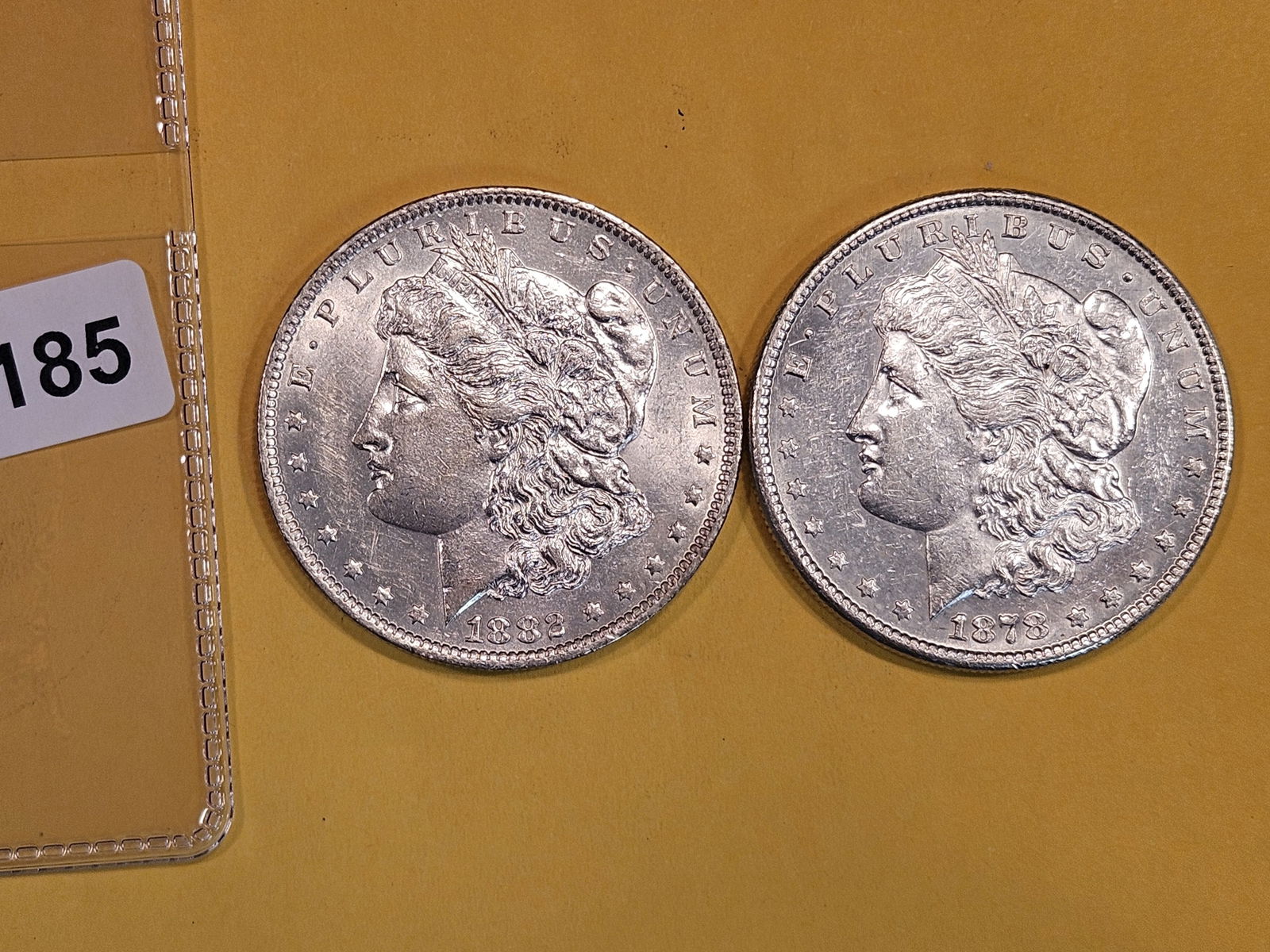 Two Brilliant About Uncirculated plus Morgan Silver Dollars (1 of 2)