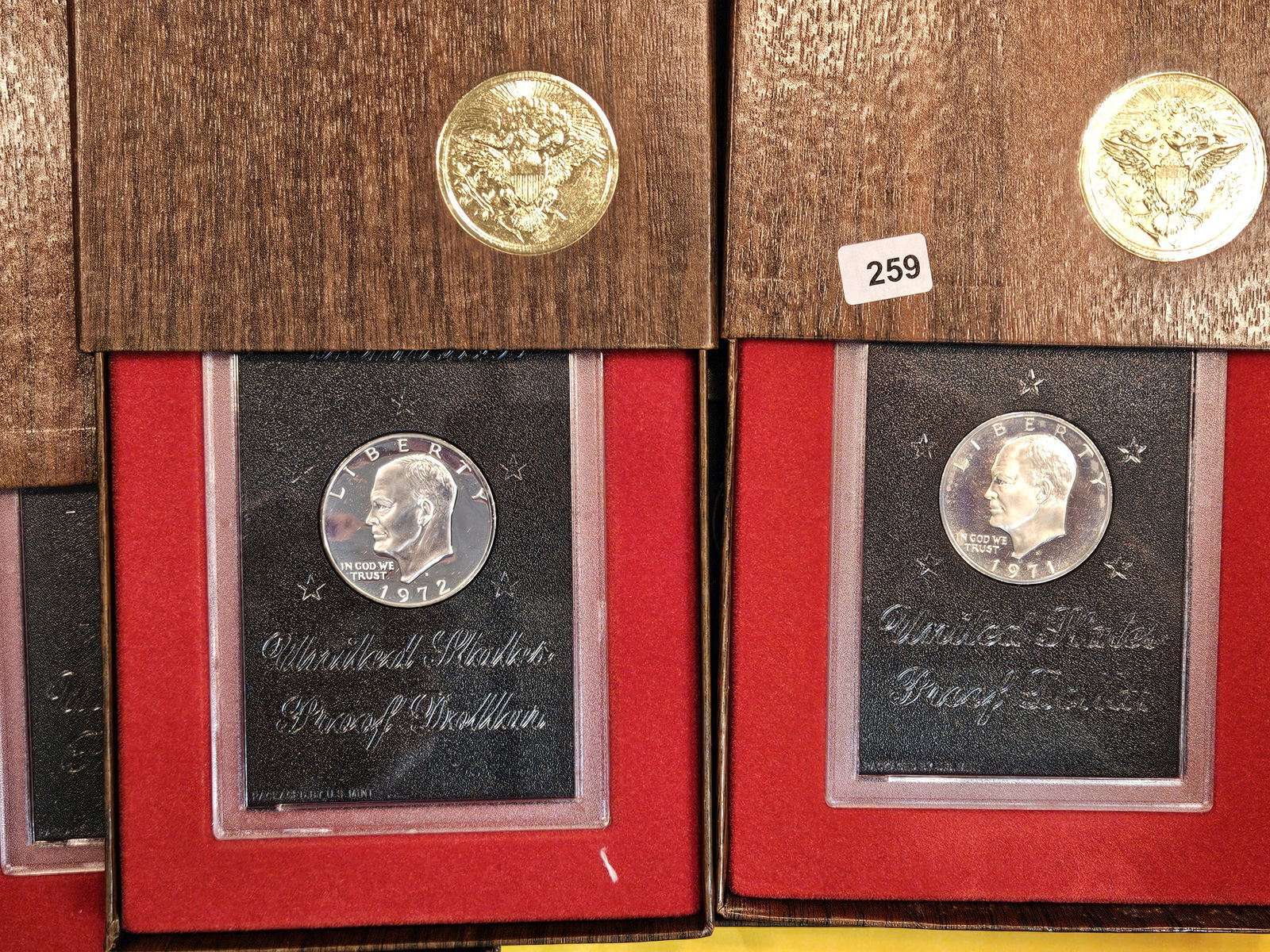 Four Proof Deep Cameo Silver Brown IKE Silver Dollars (1 of 2)