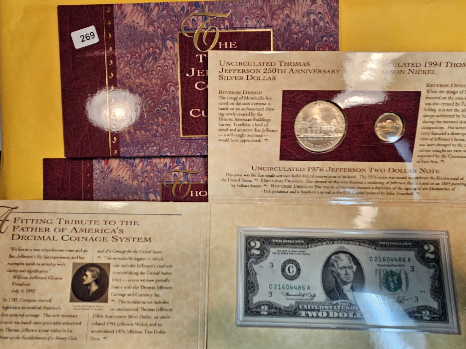 1993 Thomas Jefferson Coinage and Currency Set (1 of 1)