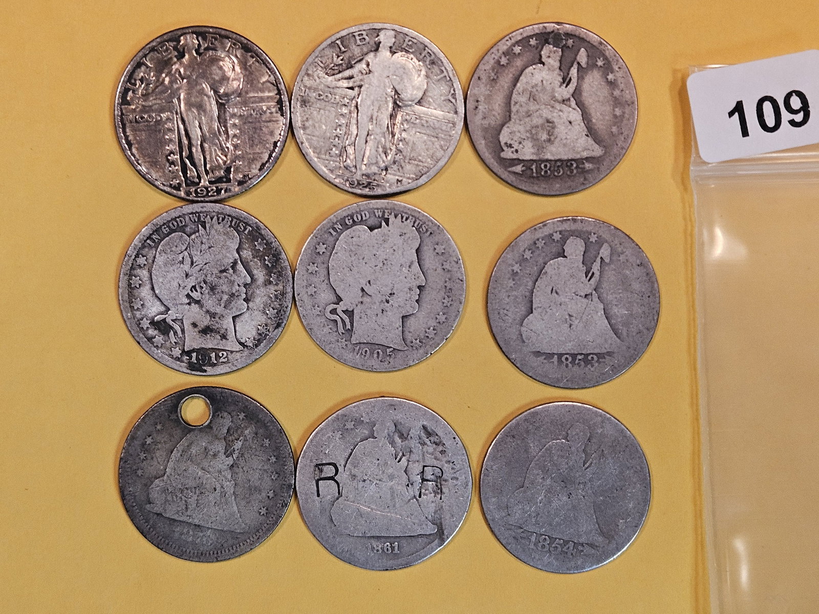 Nine mixed silver Quarters (1 of 5)