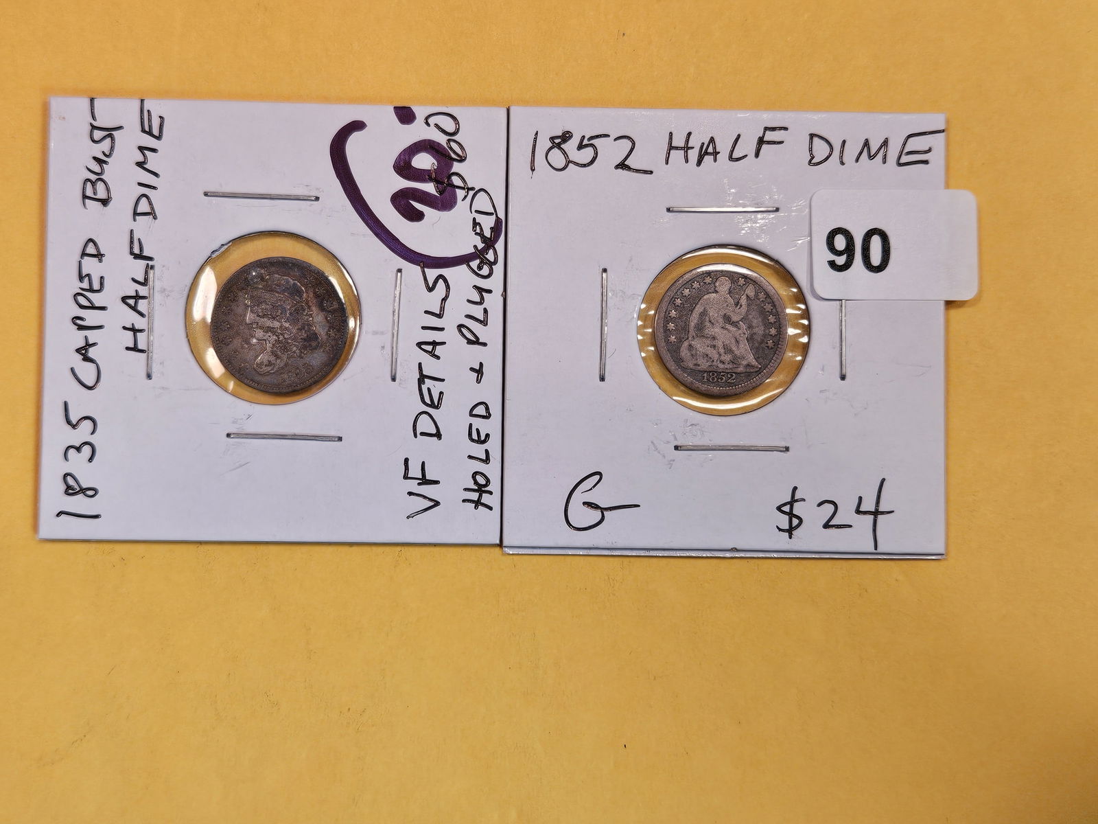 1835 Bust and 1852 Seated Half-Dimes (1 of 5)