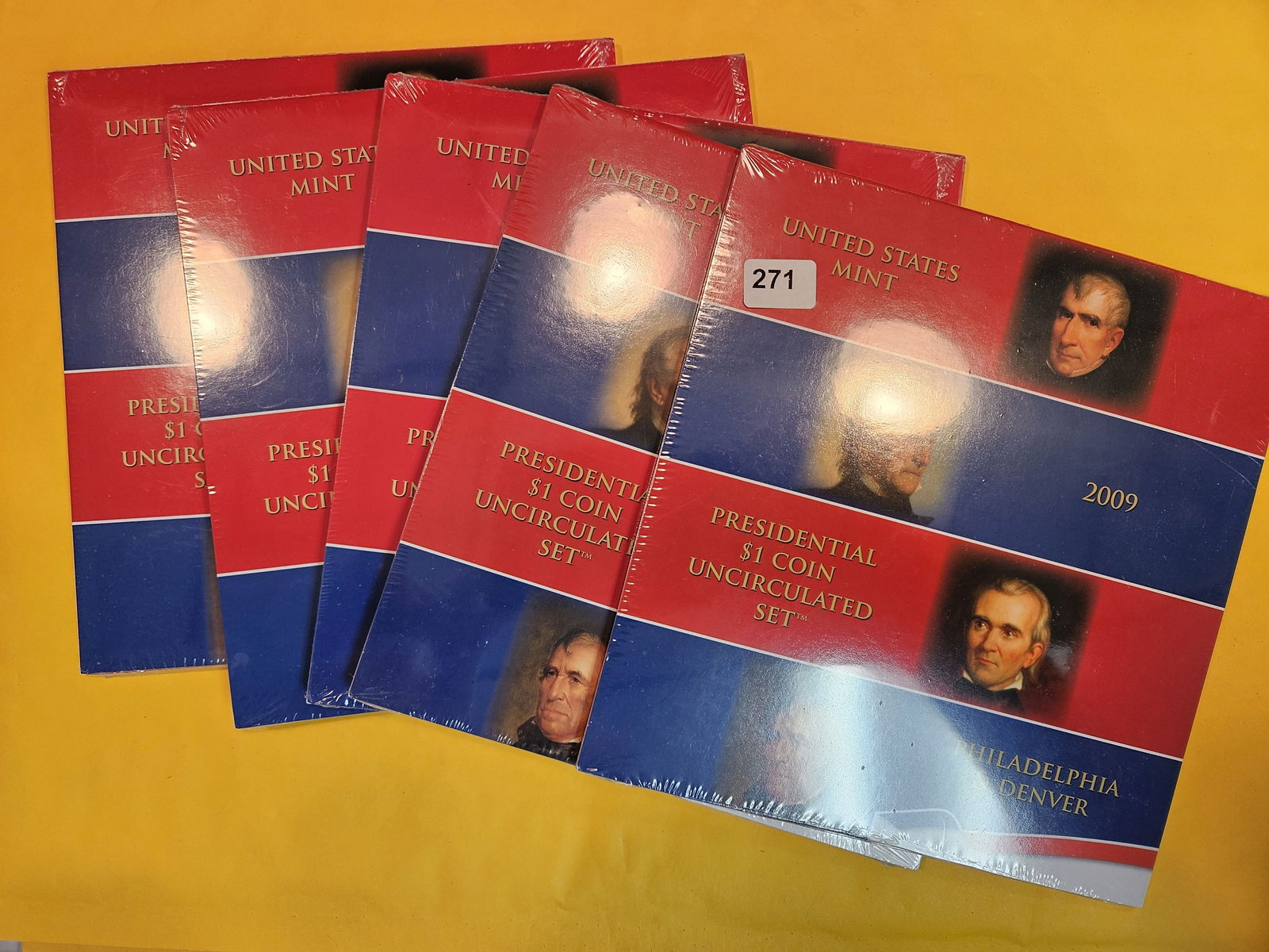 Eight US Mint Presidential Dollar Uncirculated Coin Sets (1 of 2)