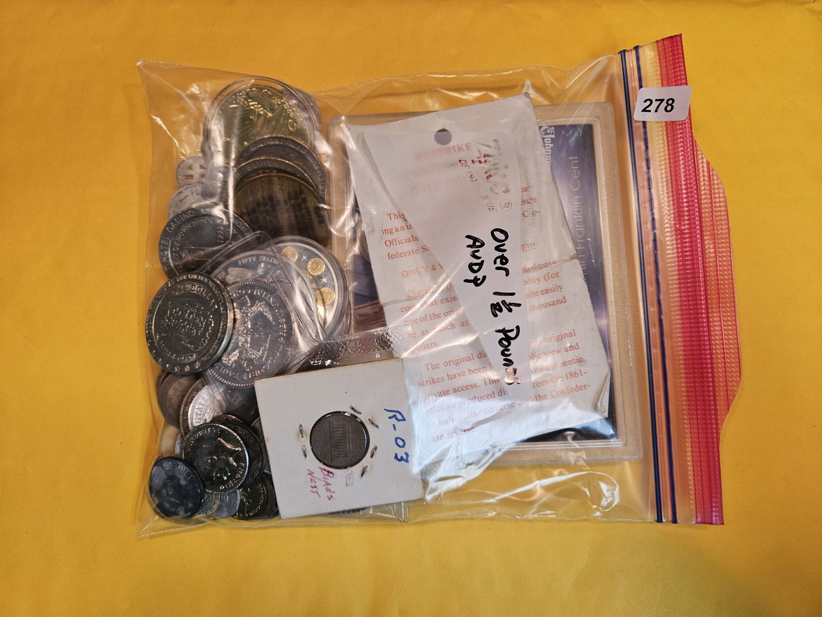 Over 1 pound of mixed tokens, medals and replicas (1 of 2)