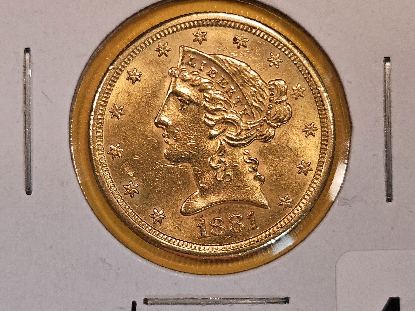 GOLD! Brilliant About Uncirculated Plus 1881-S Liberty Head Gold Five Dollars (1 of 4)