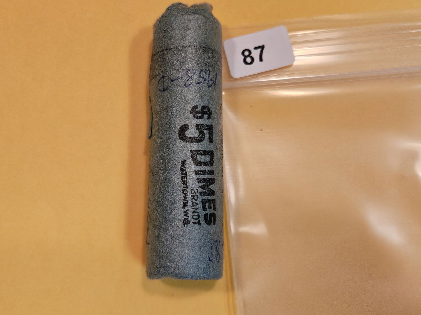 Full Original Bank-wrapped roll of silver Roosevelt Dimes (1 of 3)