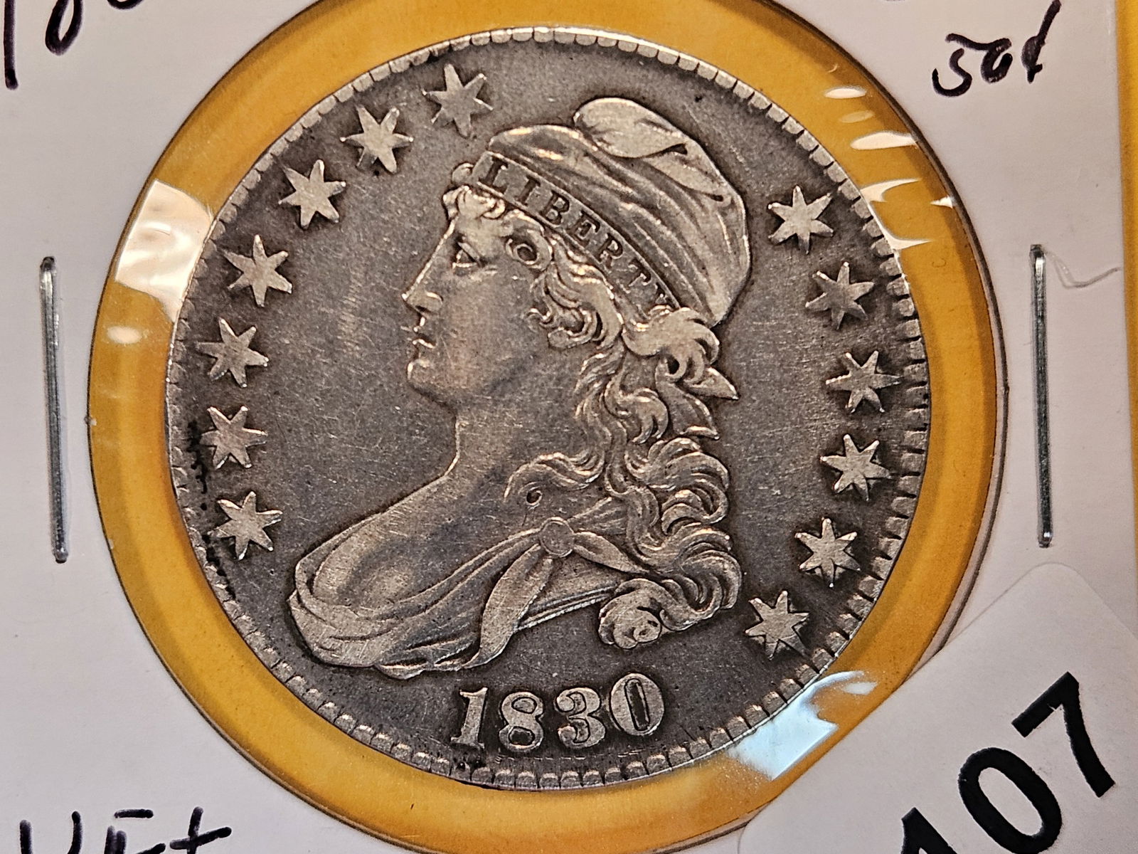 1830 Capped Bust Half Dollar in Very Fine plus - details (1 of 3)