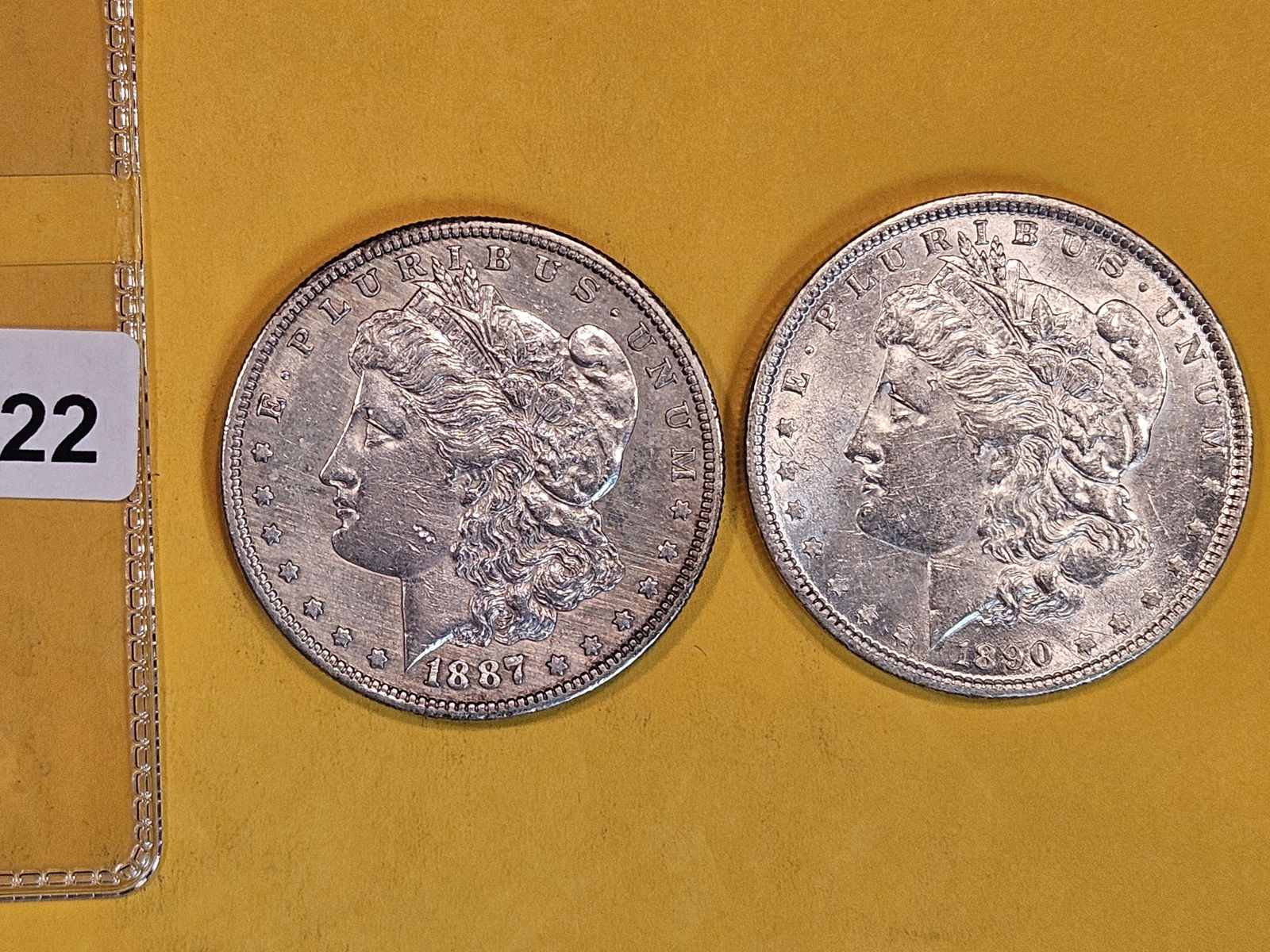 Two Brilliant About Uncirculated Morgan Silver Dollars (1 of 2)