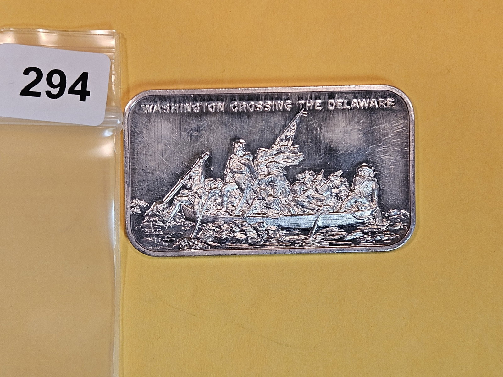 One Troy ounce .999 fine silver art bar: Washington