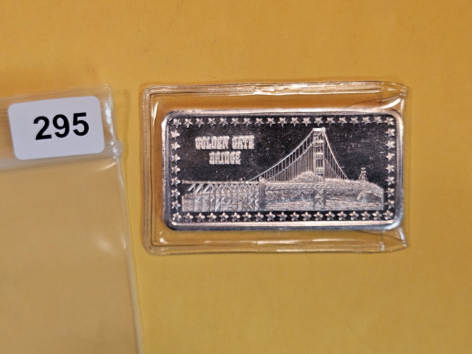 One Troy ounce .999 fine silver art bar: Golden Gate Bridge