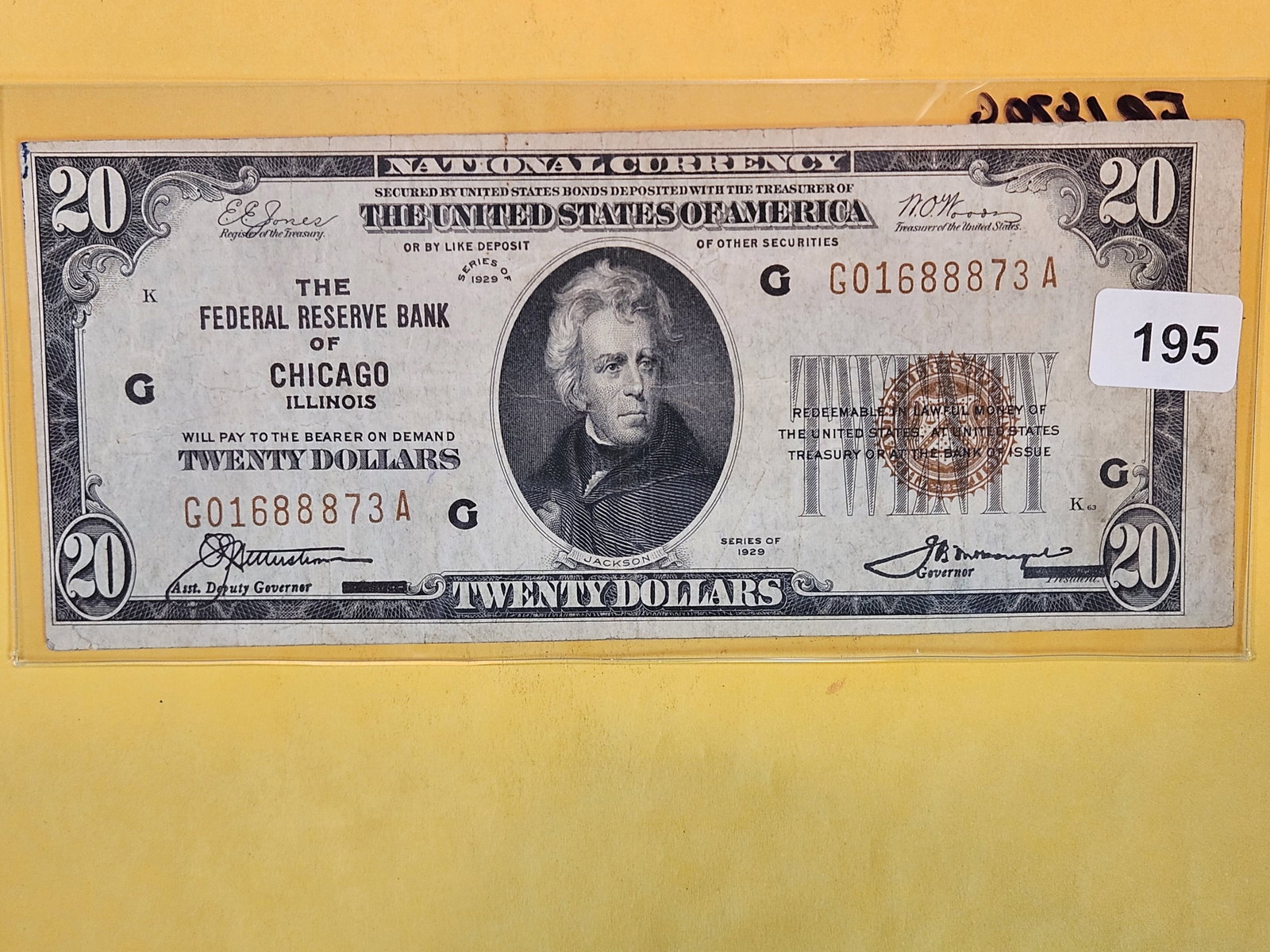 1929 Twenty Dollar National Currency: Chicago