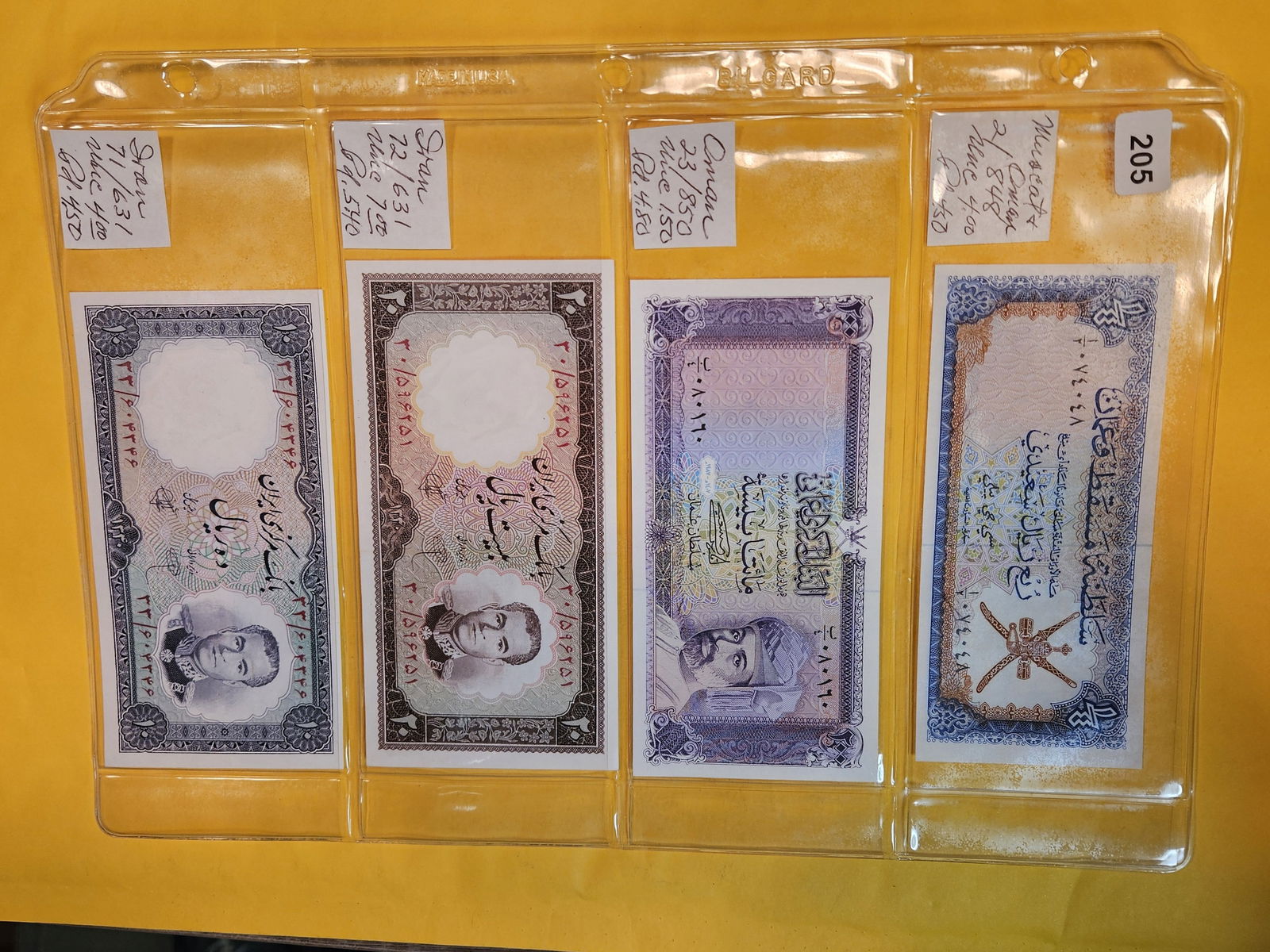 Four Crisp Uncirculated pieces of World Currency (1 of 2)