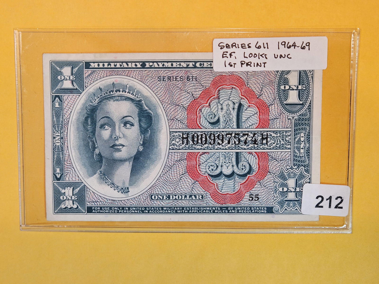 Crisp Uncirculated Series 611 Military Payment Certificate (1 of 2)