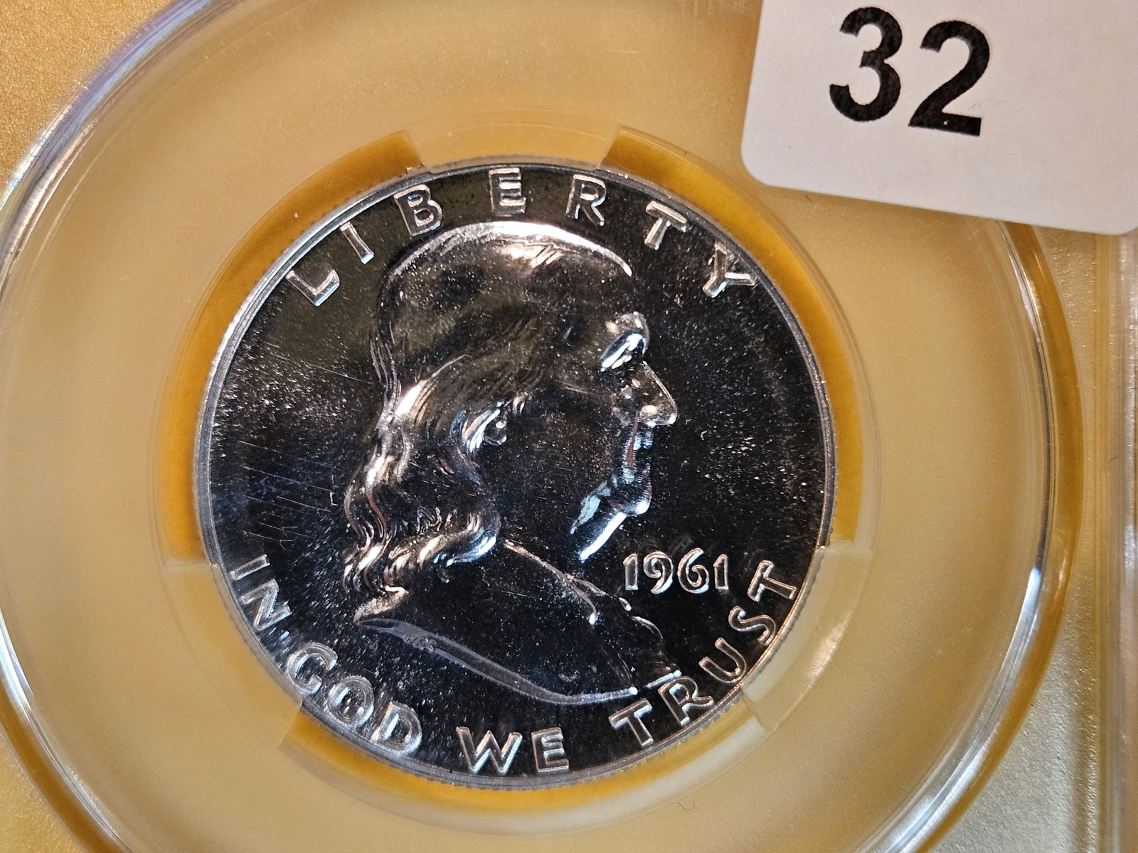 GEM! CACG 1961 Franklin Half Dollar in Proof 67 (1 of 4)
