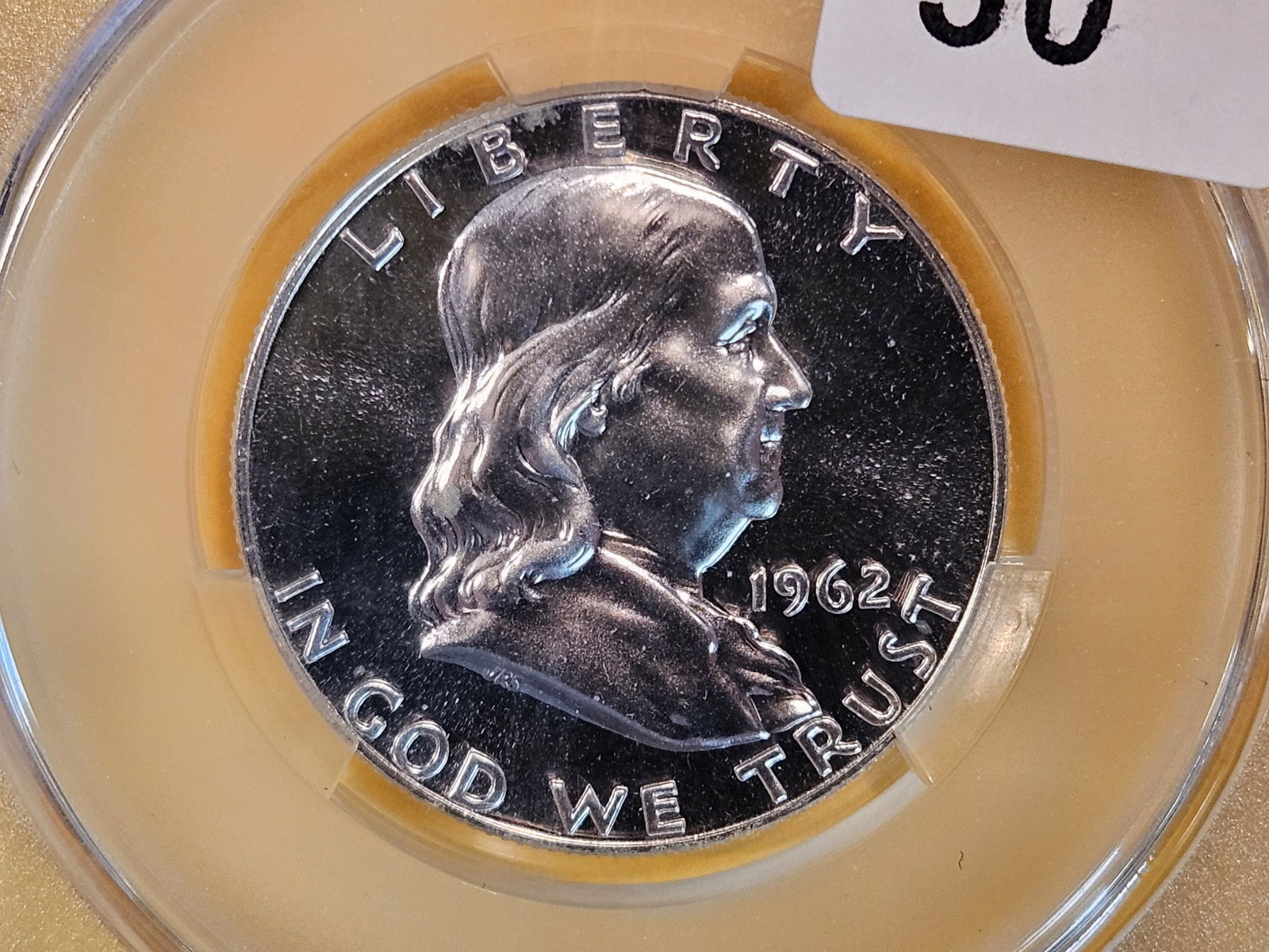 GEM! CACG 1962 Franklin half Dollar in proof 66 (1 of 3)