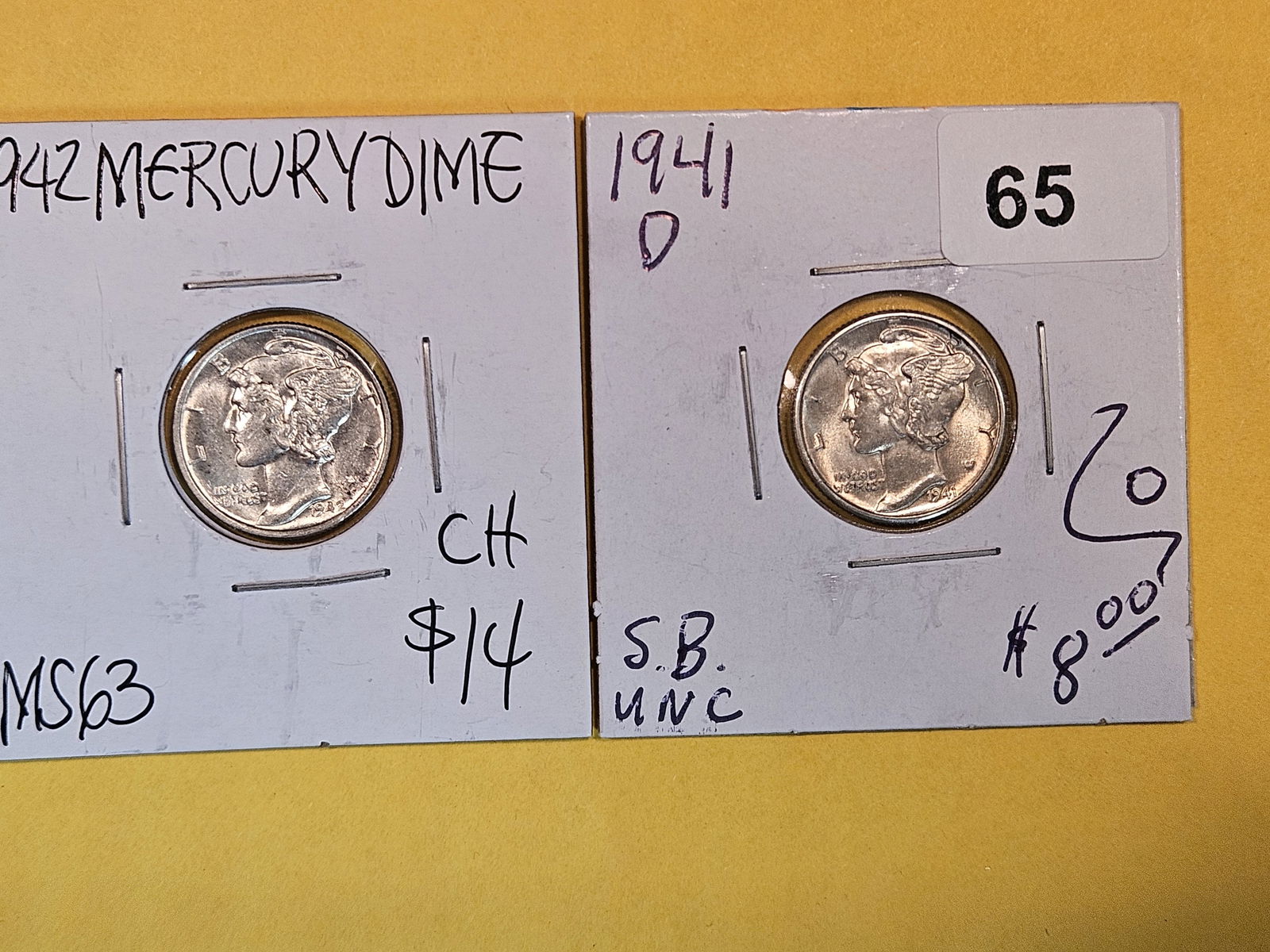 Two Choice Brilliant Uncirculated Mercury Dimes (1 of 2)