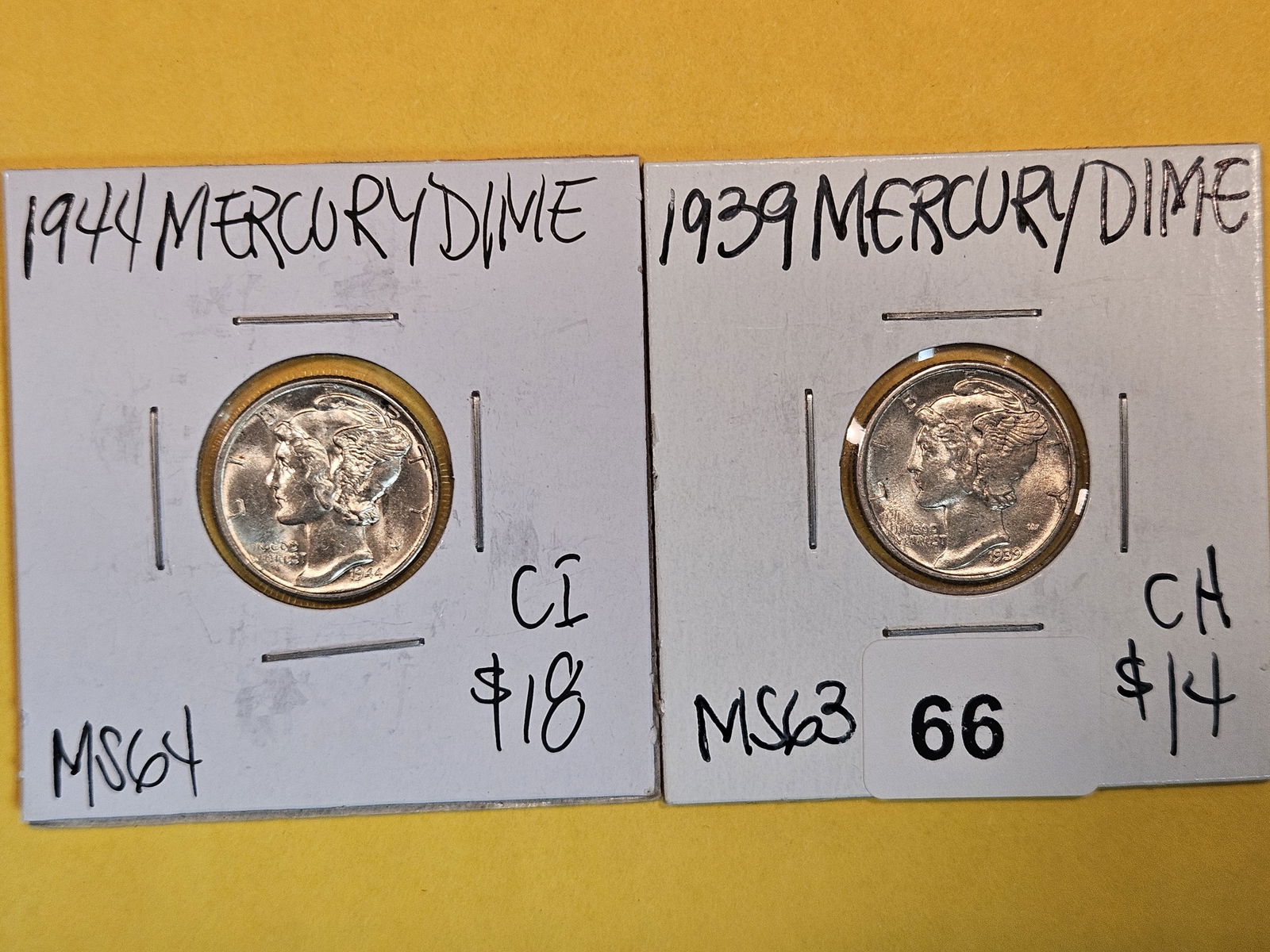 Two Choice Brilliant Uncirculated Mercury Dimes (1 of 2)