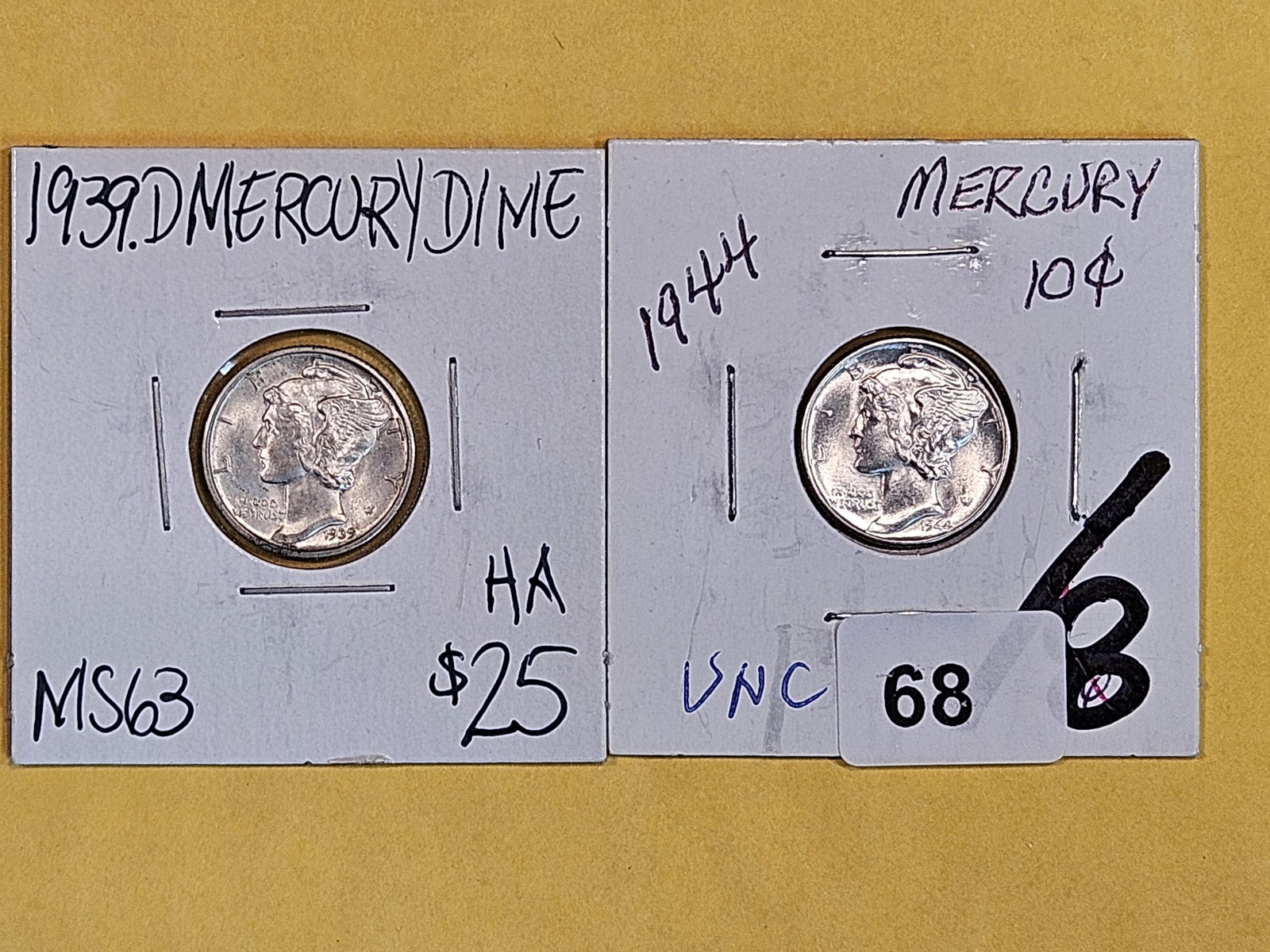Two Choice Brilliant Uncirculated Mercury Dimes (1 of 2)