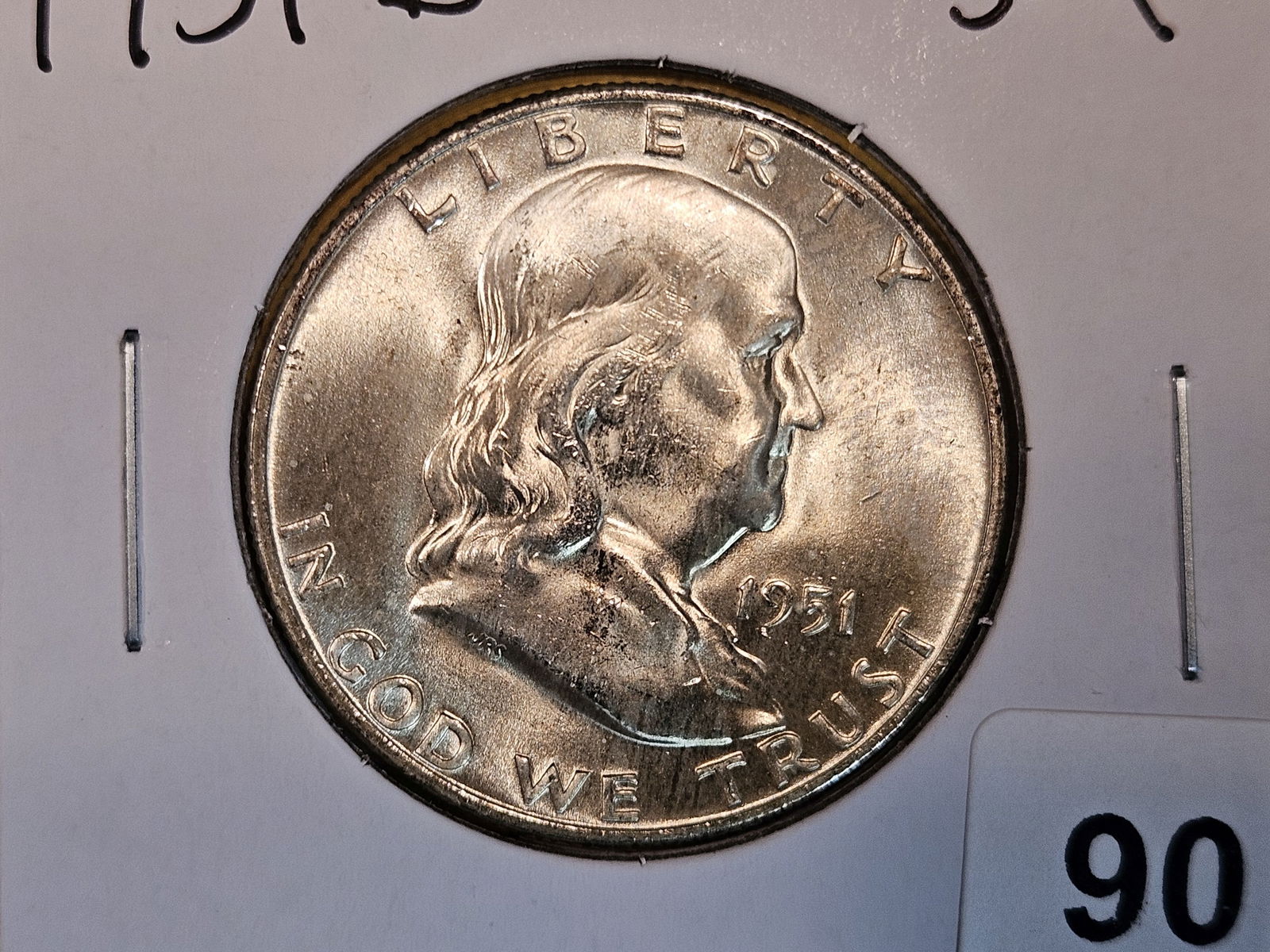 Very Choice Brilliant Uncirculated plus 1951-D Franklin Half Dollar FBL (1 of 4)