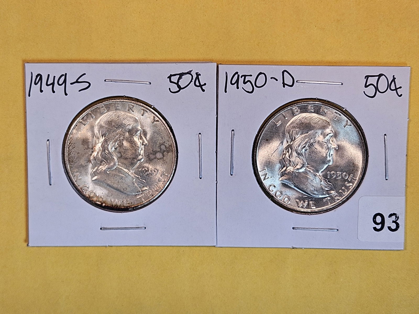 Two Choice Brilliant Uncirculated plus Franklin Half Dollars (1 of 2)
