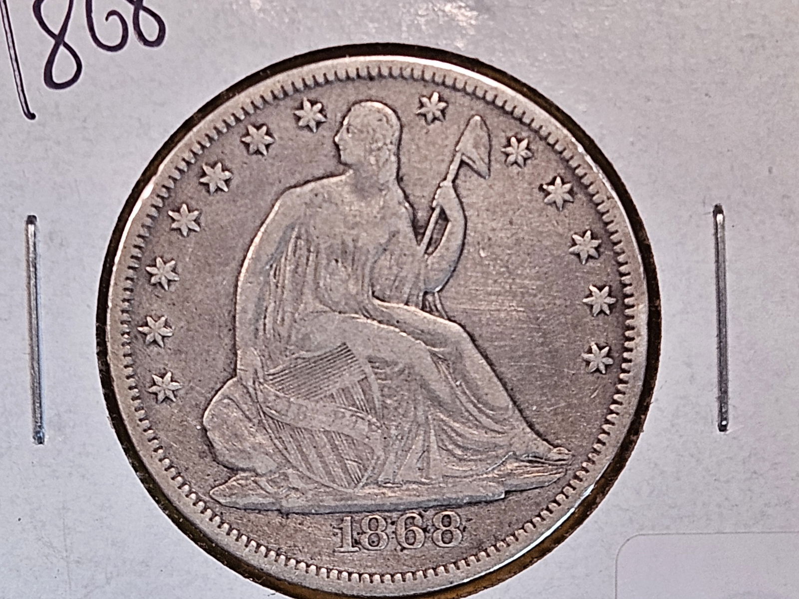Better Date 1868 Seated Liberty half Dollar (1 of 4)