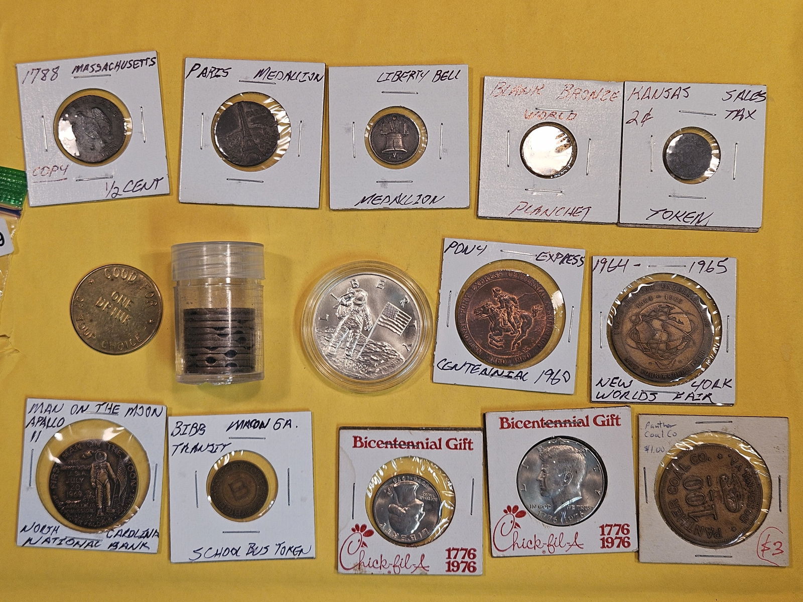 Exonumia: Fun group of 15 medals and tokens