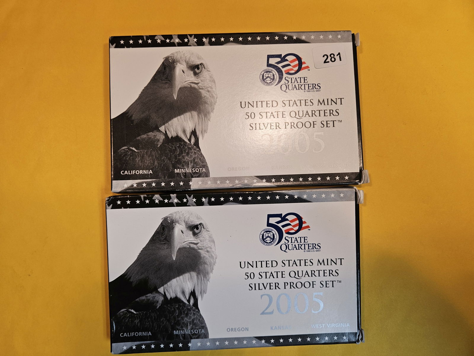 Two 2005 US SILVER Proof Quarters Sets (1 of 1)