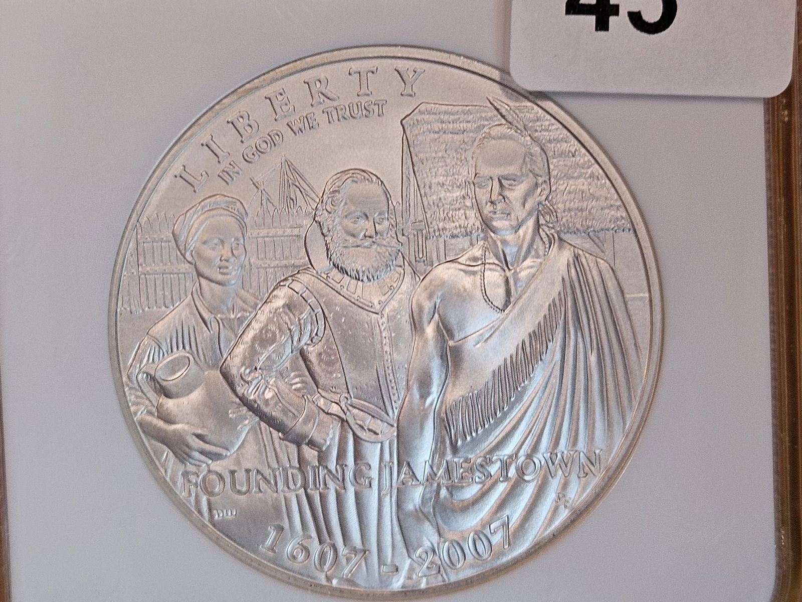 Superb GEM! NGC 2007-P Jamestown Commemorative Silver Dollar (1 of 3)