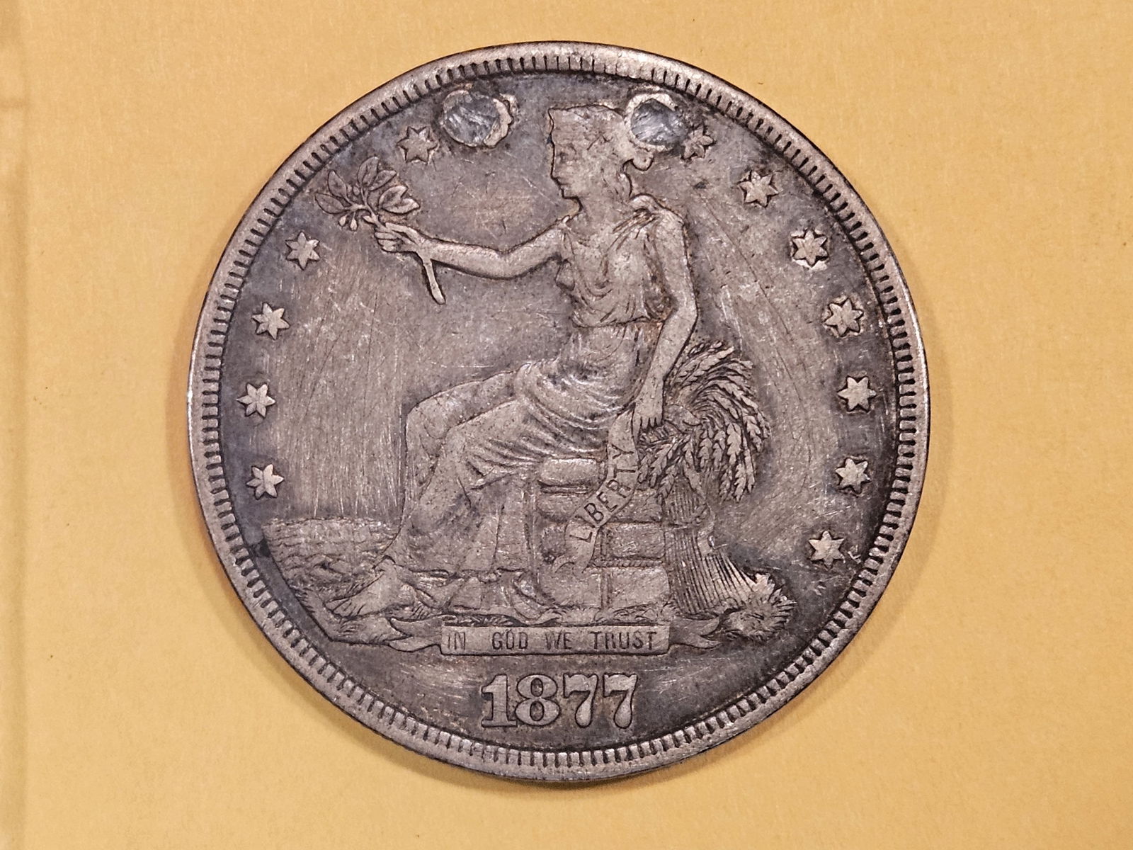 1877 Trade Dollar in Extra Fine - details (1 of 5)