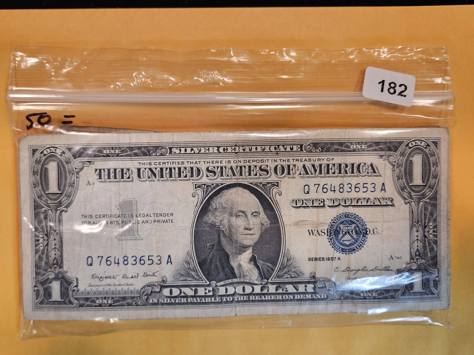 FIFTY One-Dollar Silver Certificates: Average circulation