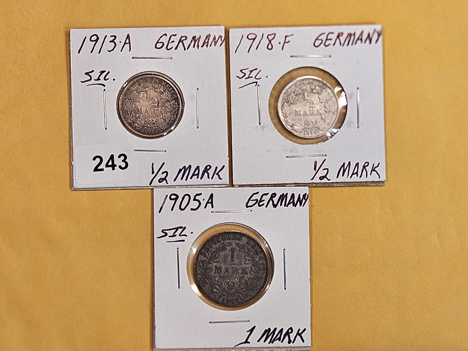 Three nice, silver, German coins (1 of 7)