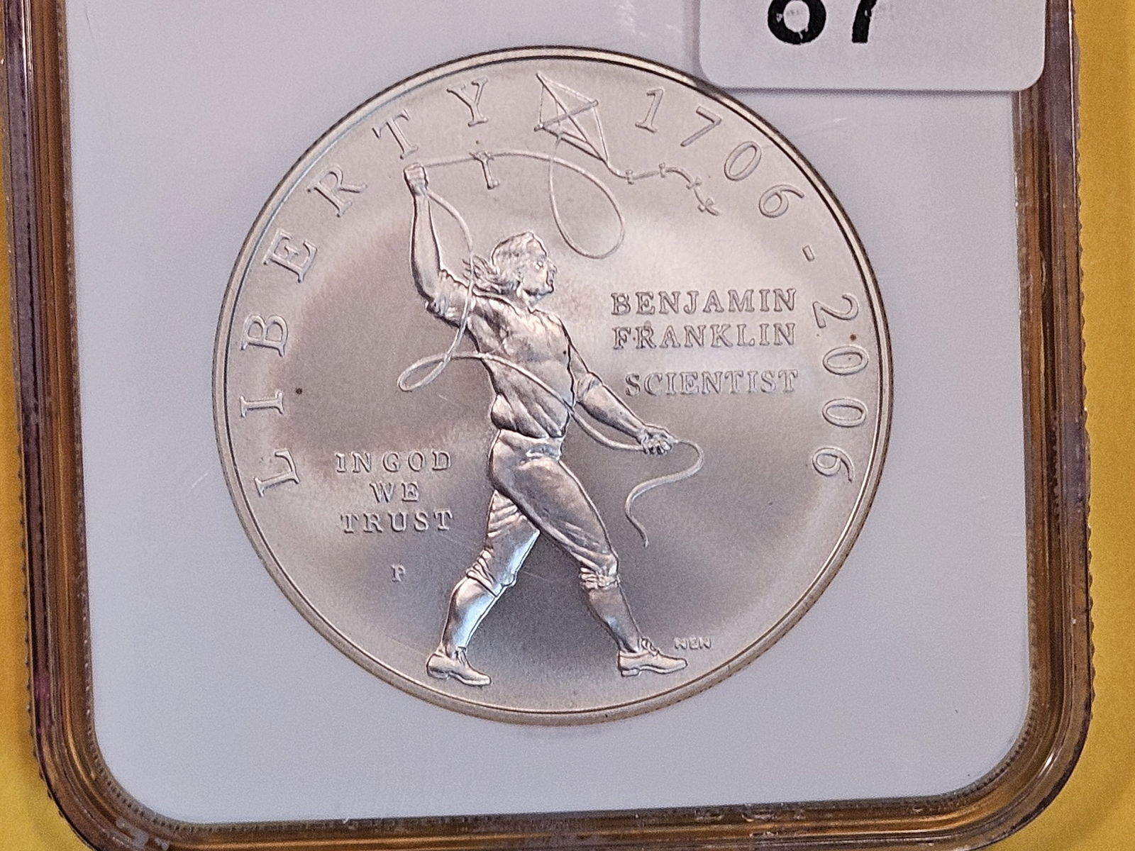 NGC 2006-P Ben Franklin Commemorative Silver Dollar in Mint State 69 (1 of 3)