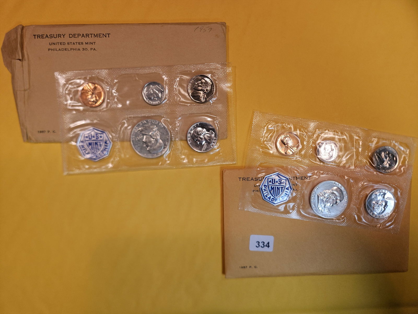 Two 1957 US SILVER Proof Sets (1 of 1)