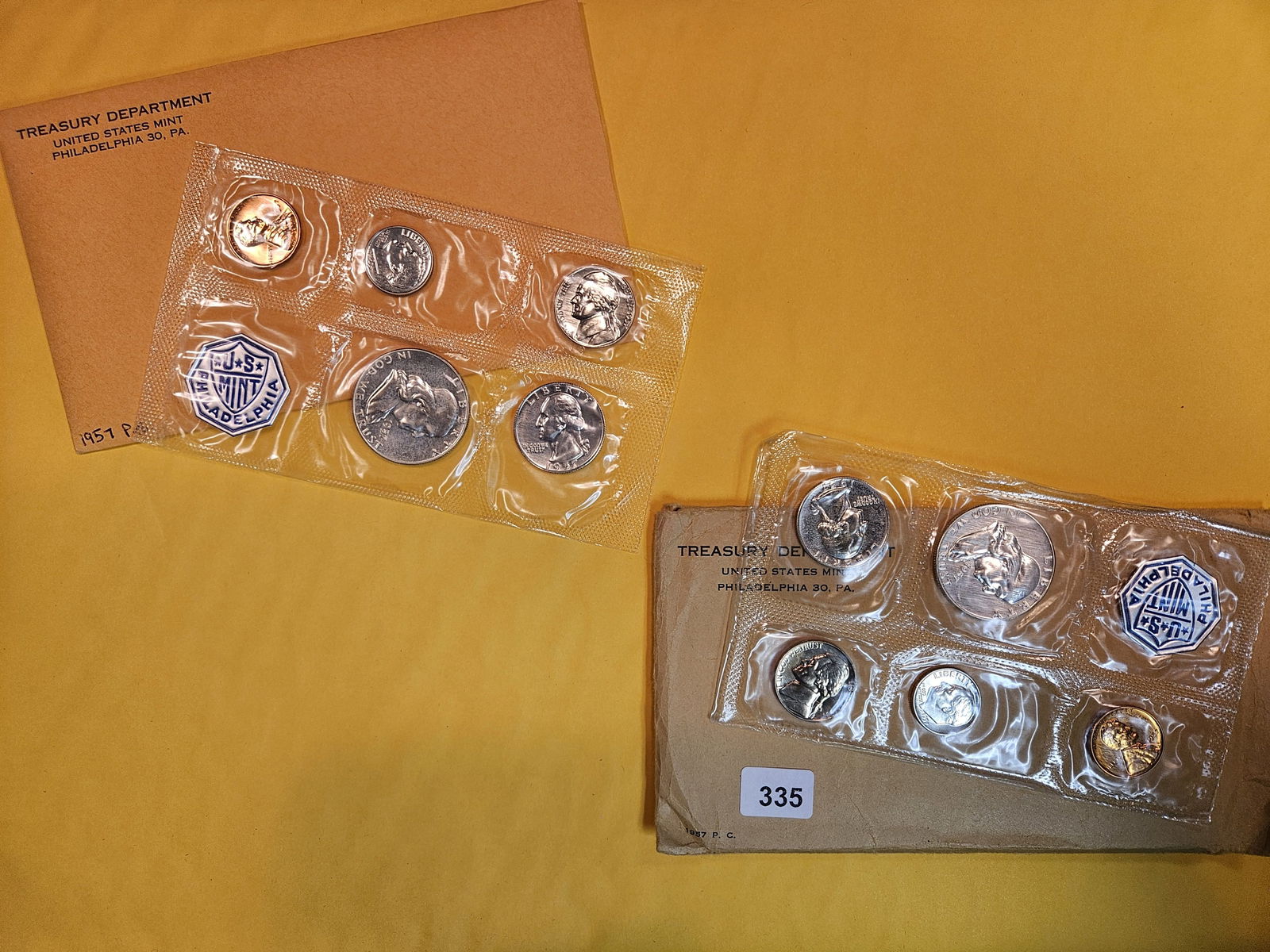 Two 1957 US SILVER Proof Sets (1 of 1)