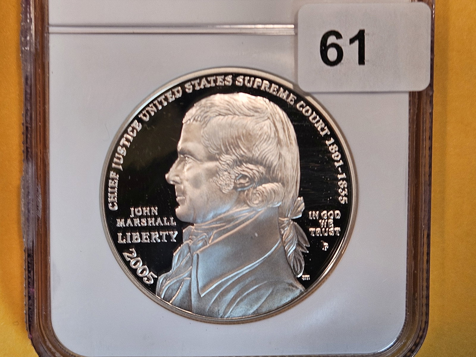 NGC 2005-P John Marshall Commemorative Silver Dollar in Proof 69 Ultra Cameo: Chief Justice