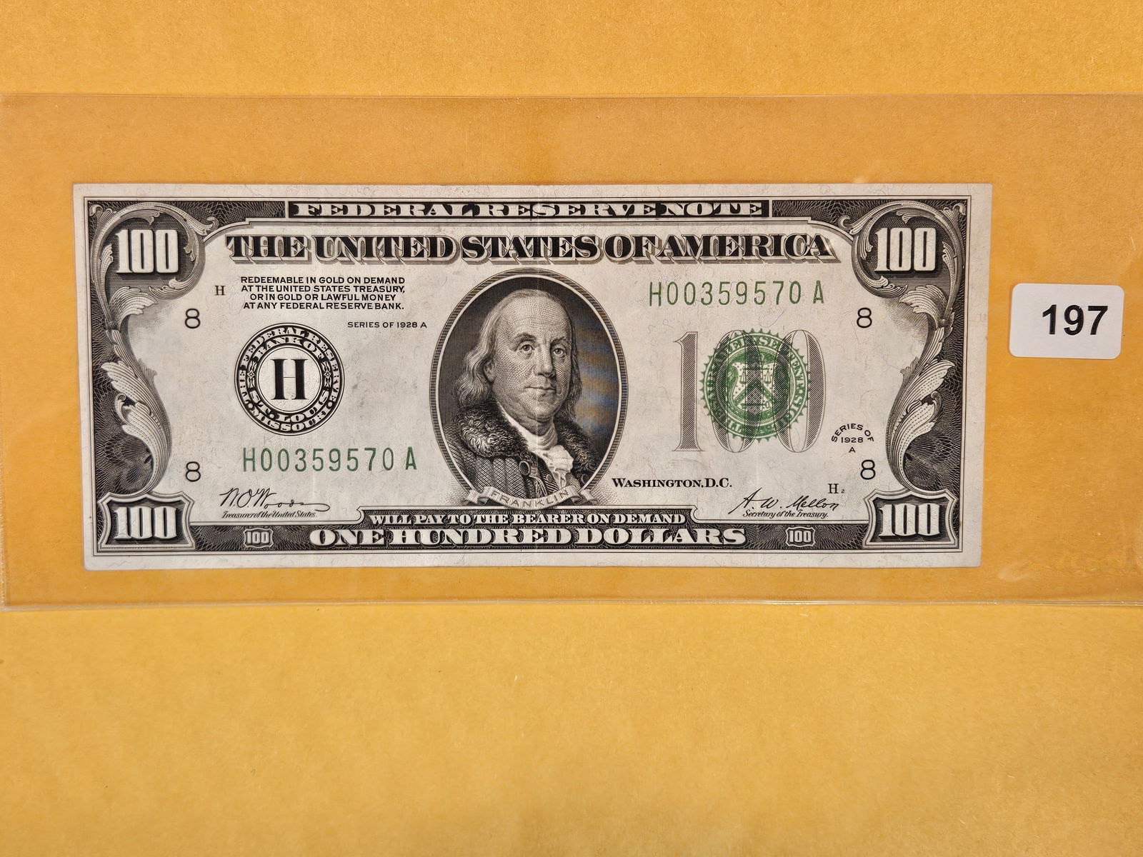 Crisp About Uncirculated 1928-A One Hundred Dollar FRN (1 of 2)