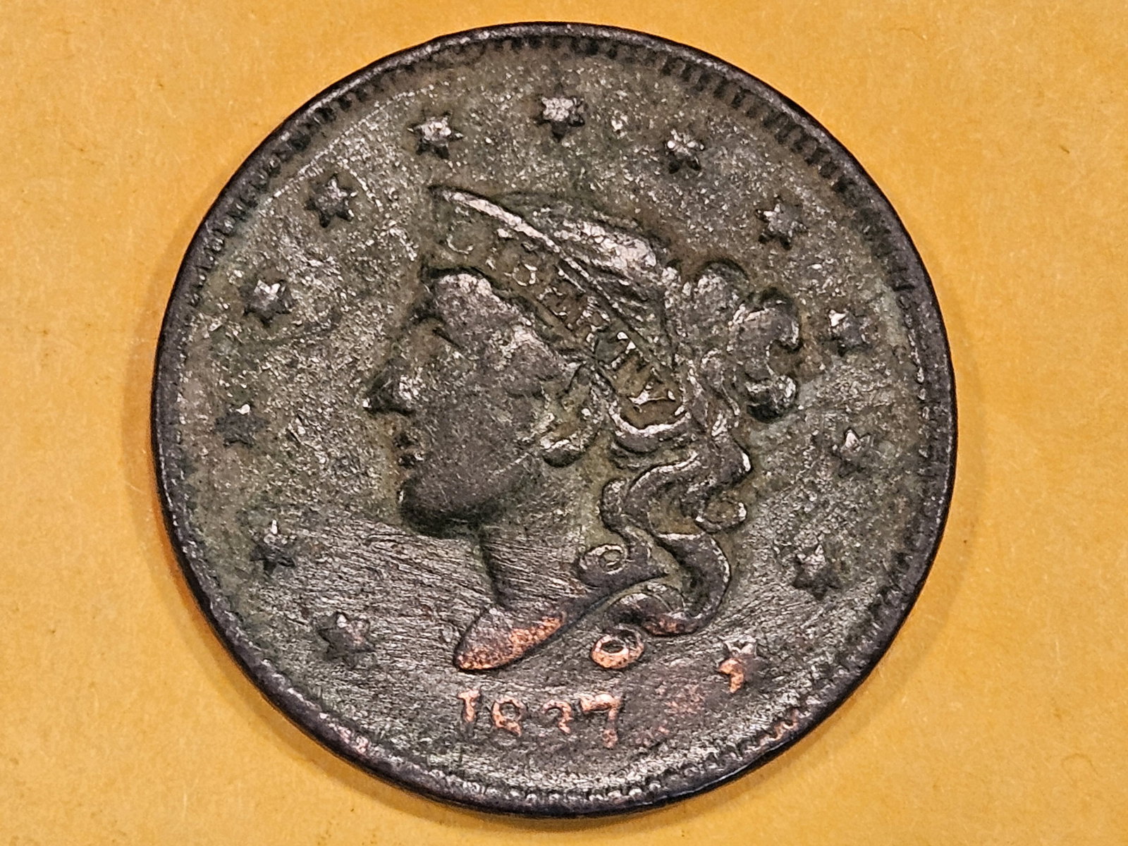 1837 Large Cent in Very Fine - details (1 of 3)