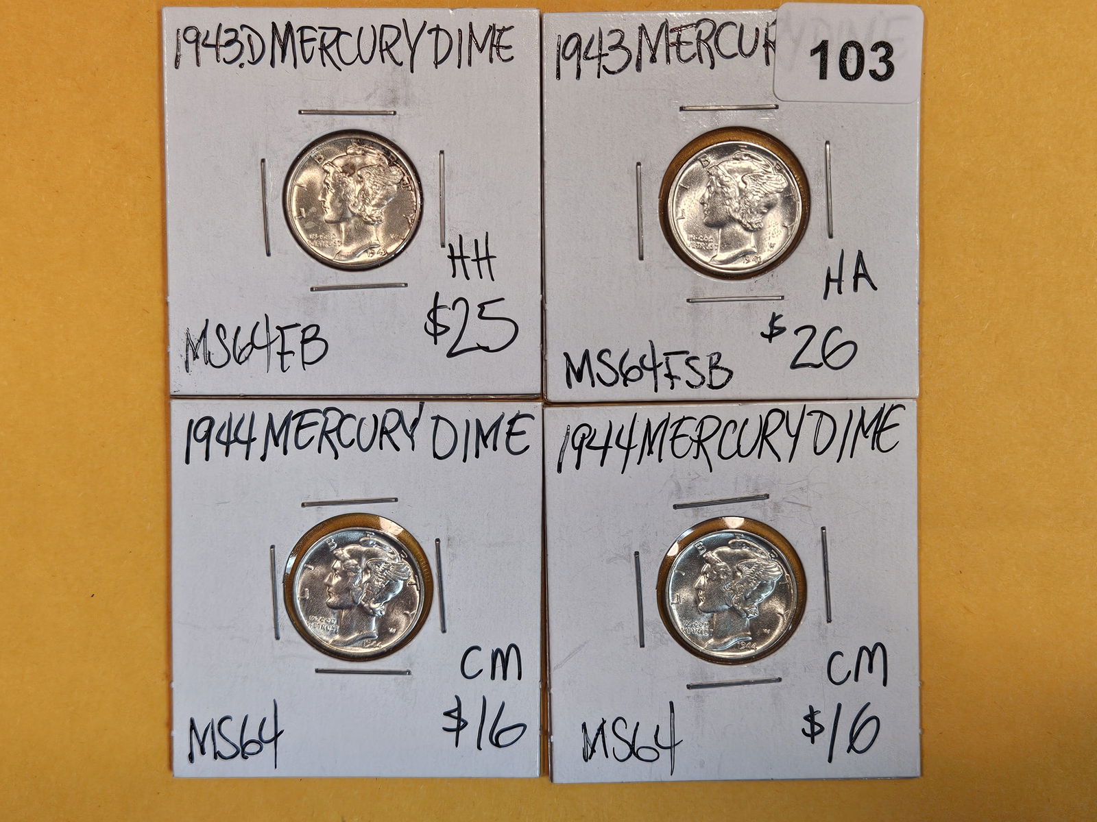 Four Choice to Very Choice BU Mercury Dimes (1 of 3)