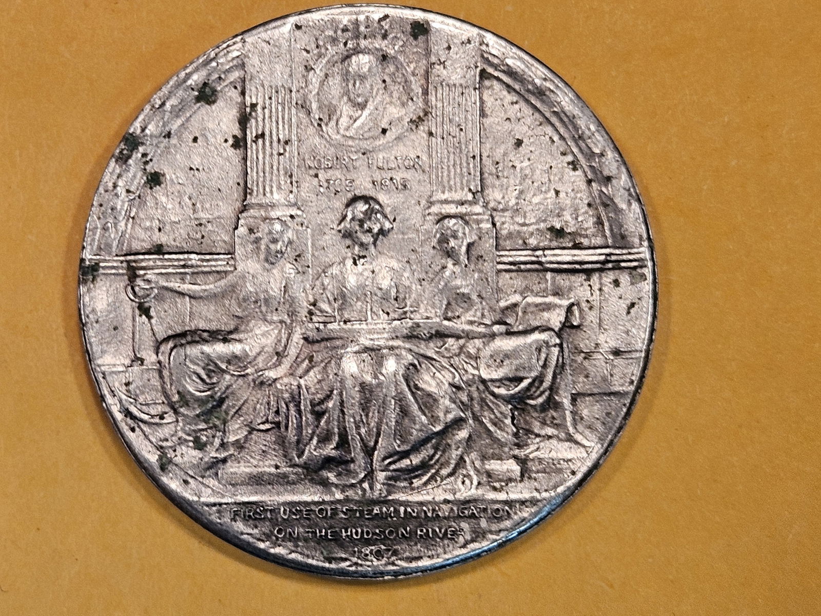 1909 Hudson River So-Called Dollar: Robert Fulton. Silver Commemorative