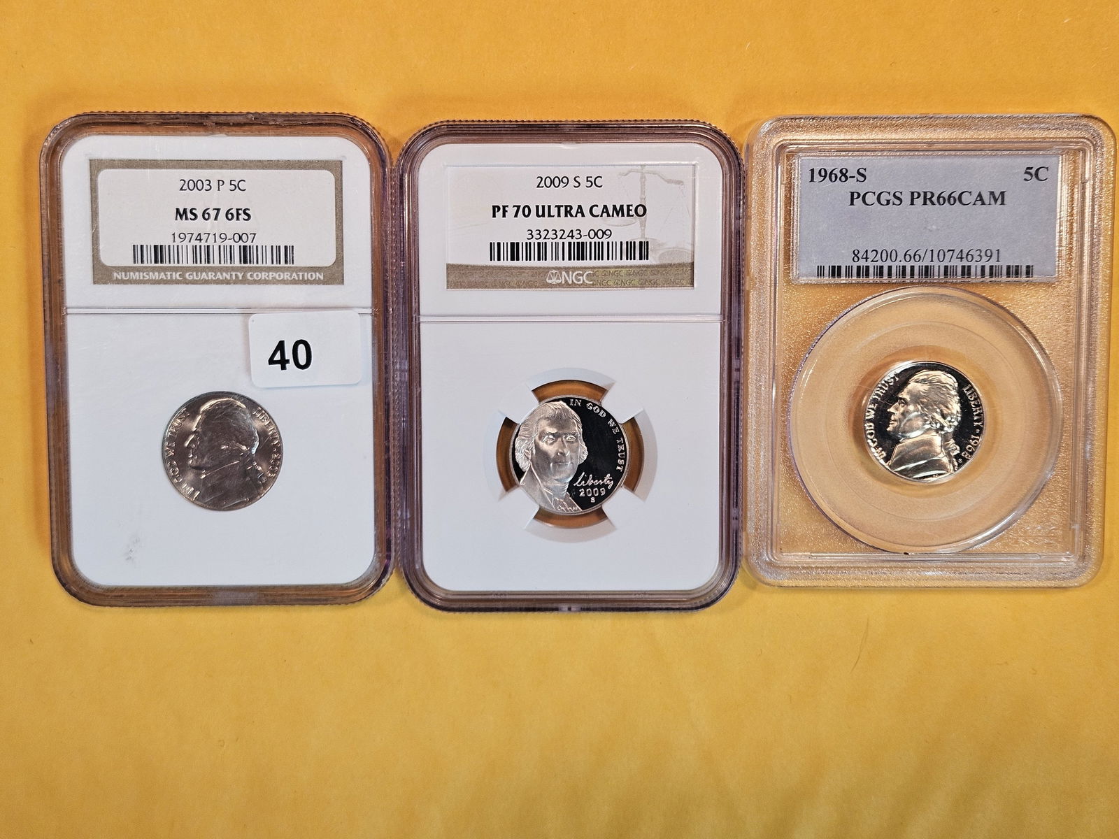 Three GEM and near-perfect graded Jefferson Nickels (1 of 2)