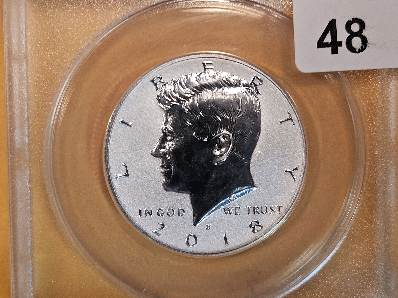 PERFECT! ANACS 2018-S Silver Kennedy Half Dollar in Reverse Proof 70 Deep Cameo (1 of 3)