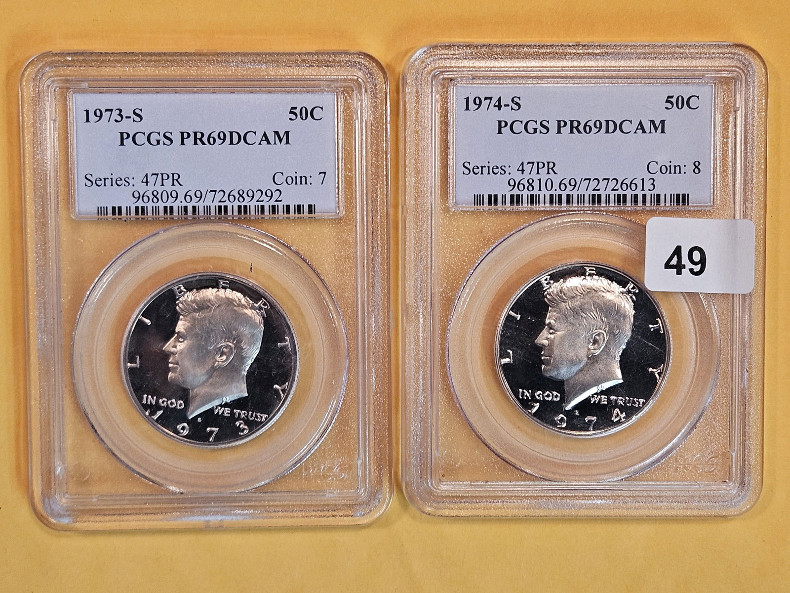 Two PCGS Proof 69 Deep Cameo Kennedy Half Dollars (1 of 2)