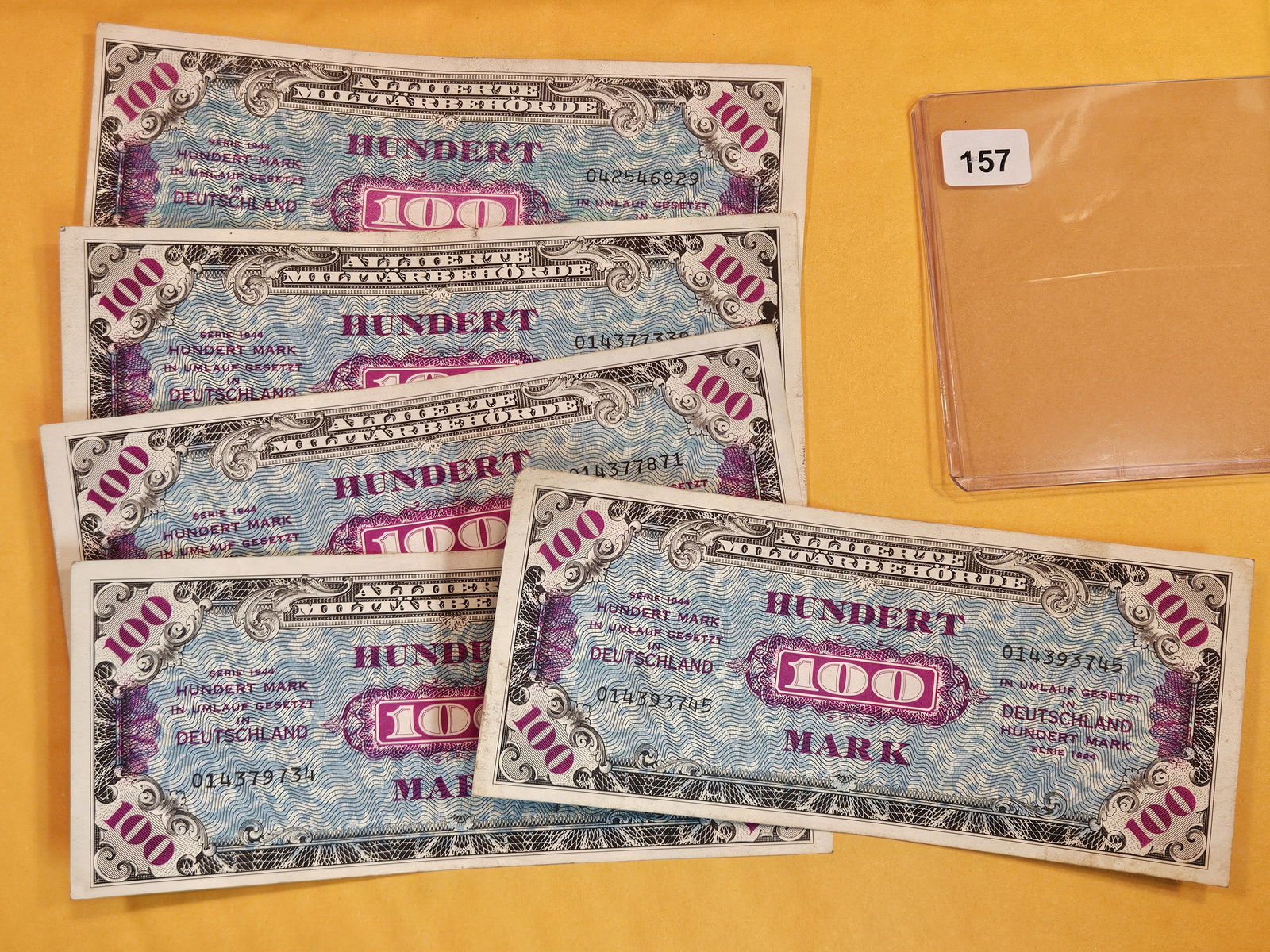 Five Crisp 100 mark Military Payment Certificates (1 of 2)