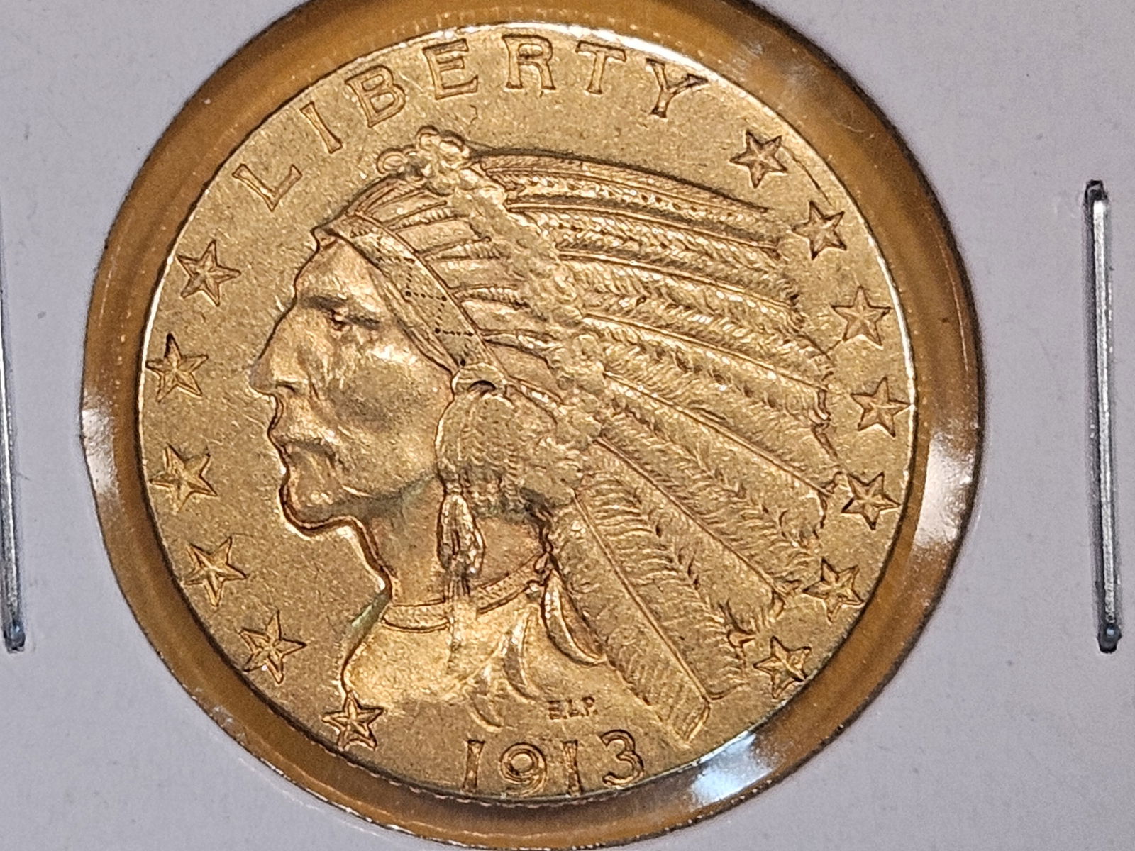 GOLD! 1913 Indian Gold Five Dollars in Brilliant About Uncirculated plus (1 of 4)