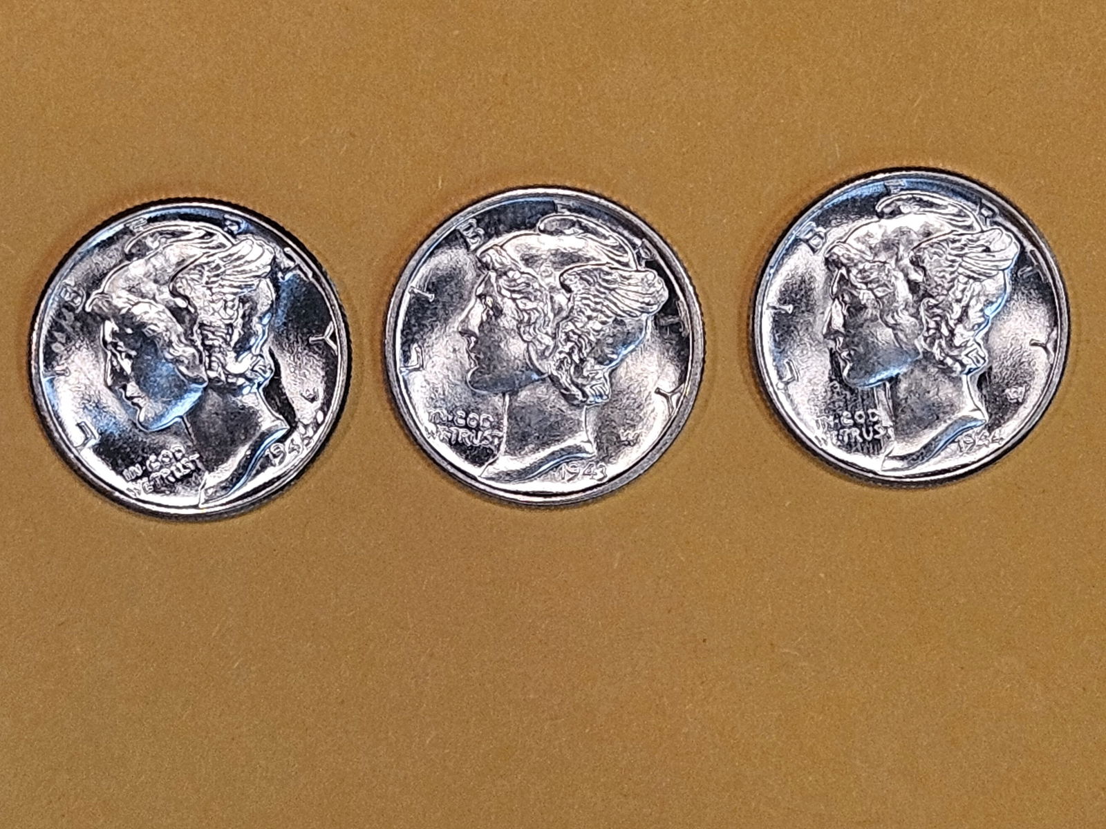 Three Very Choice to GEM Brilliant Uncirculated Mercury Dimes (1 of 5)