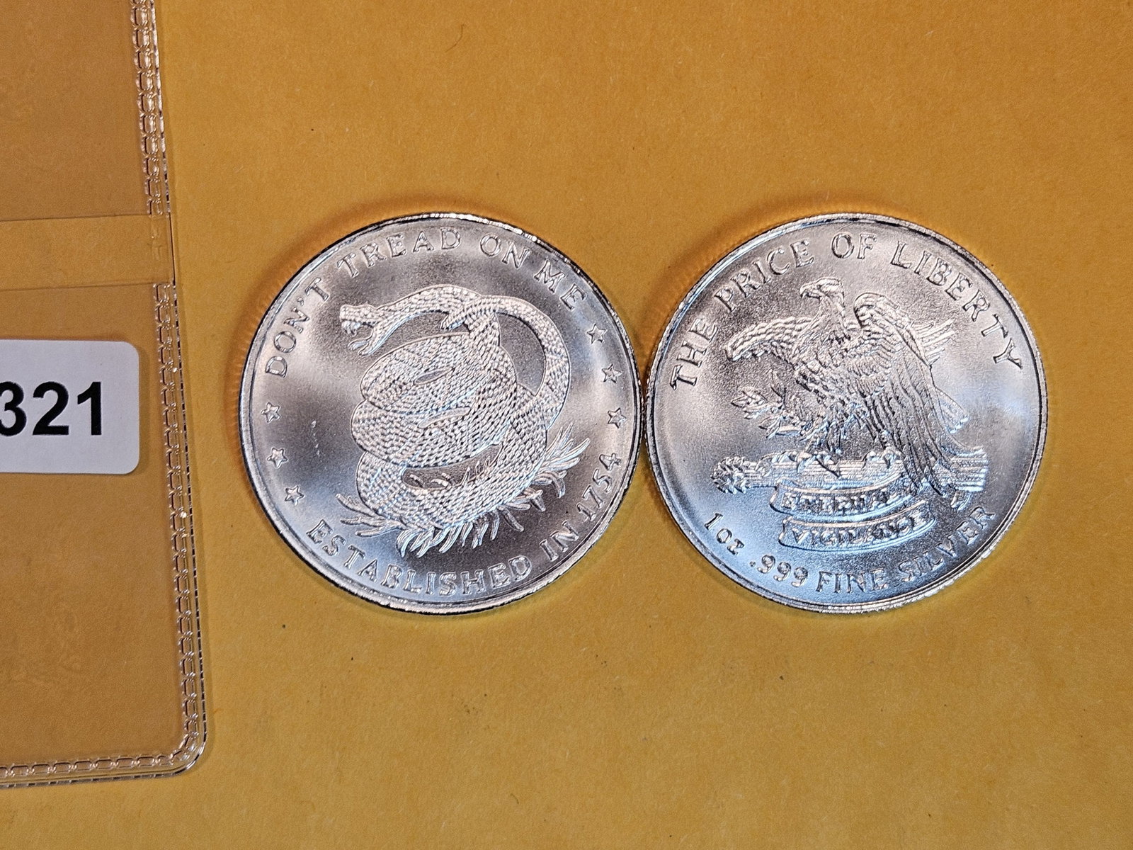 Two 1-Troy Ounce .999 fine silver art rounds (1 of 1)