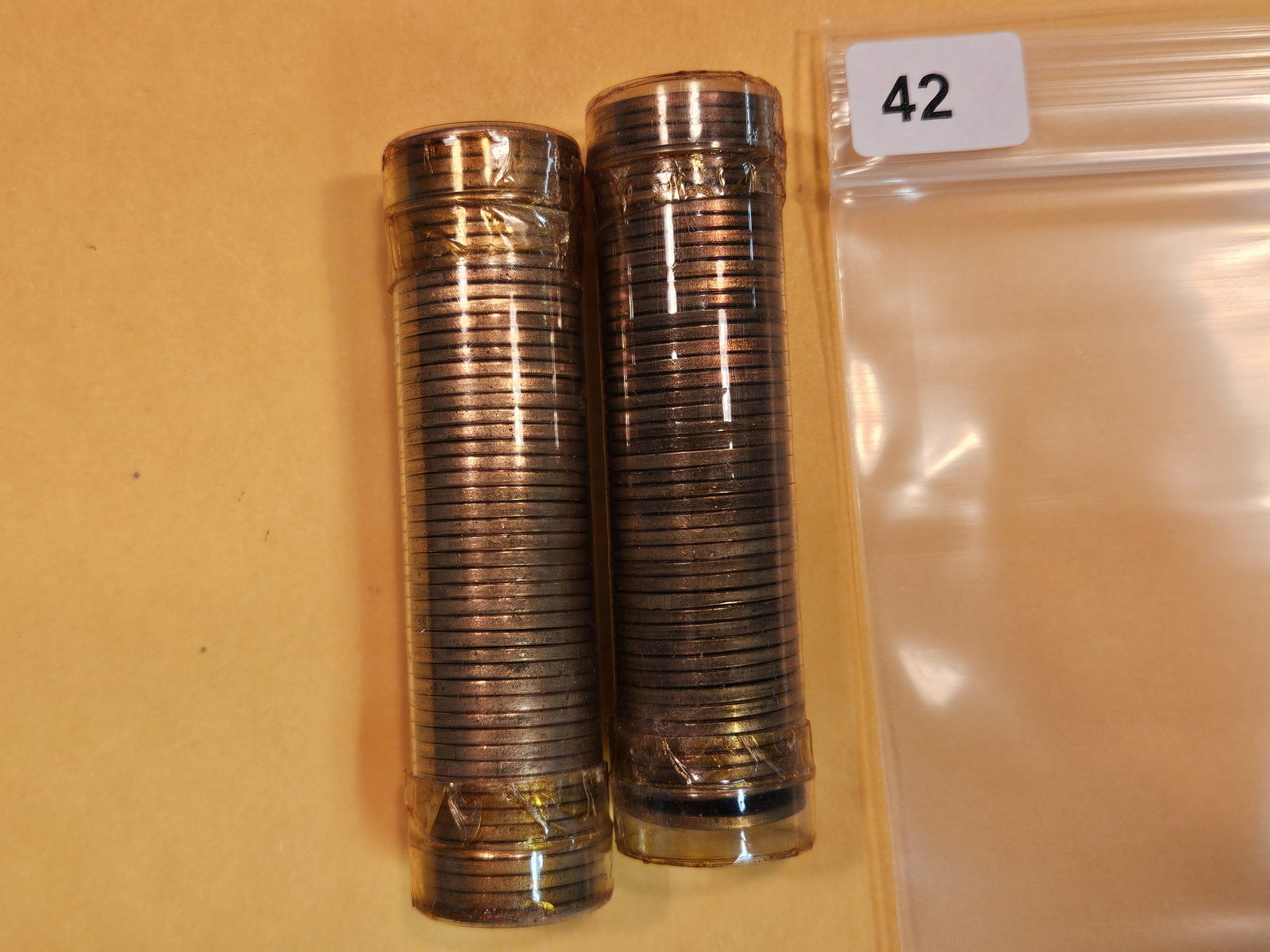 Two Brilliant Uncirculated Rolls of Wheat cents (1 of 3)