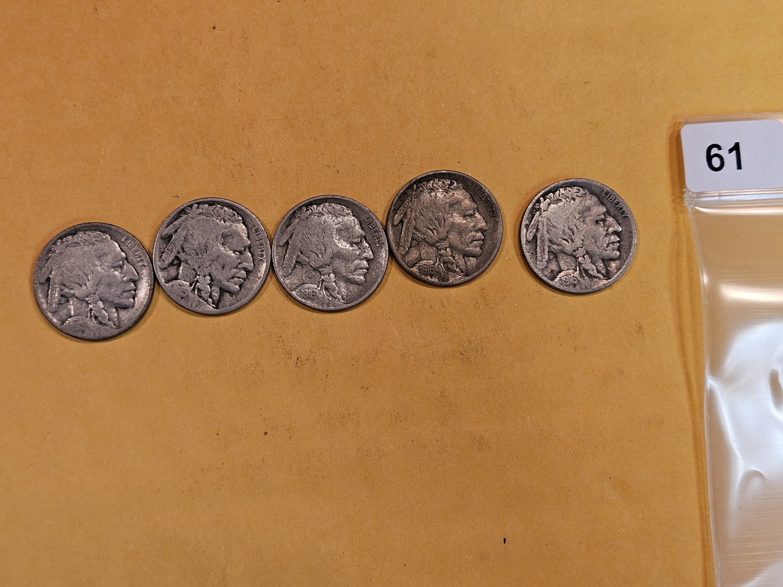 Five Better and Semi-key Buffalo Nickels in Very Good to Very Fine plus (1 of 7)