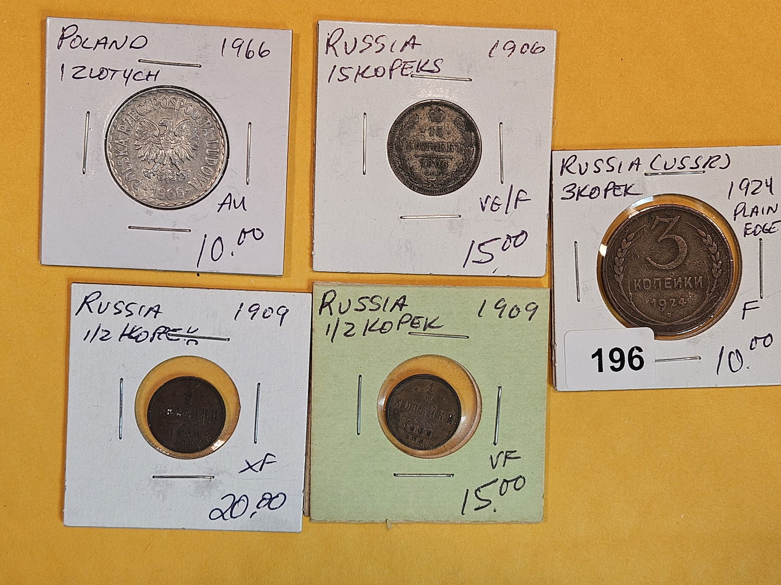 Five mixed World coins (1 of 2)