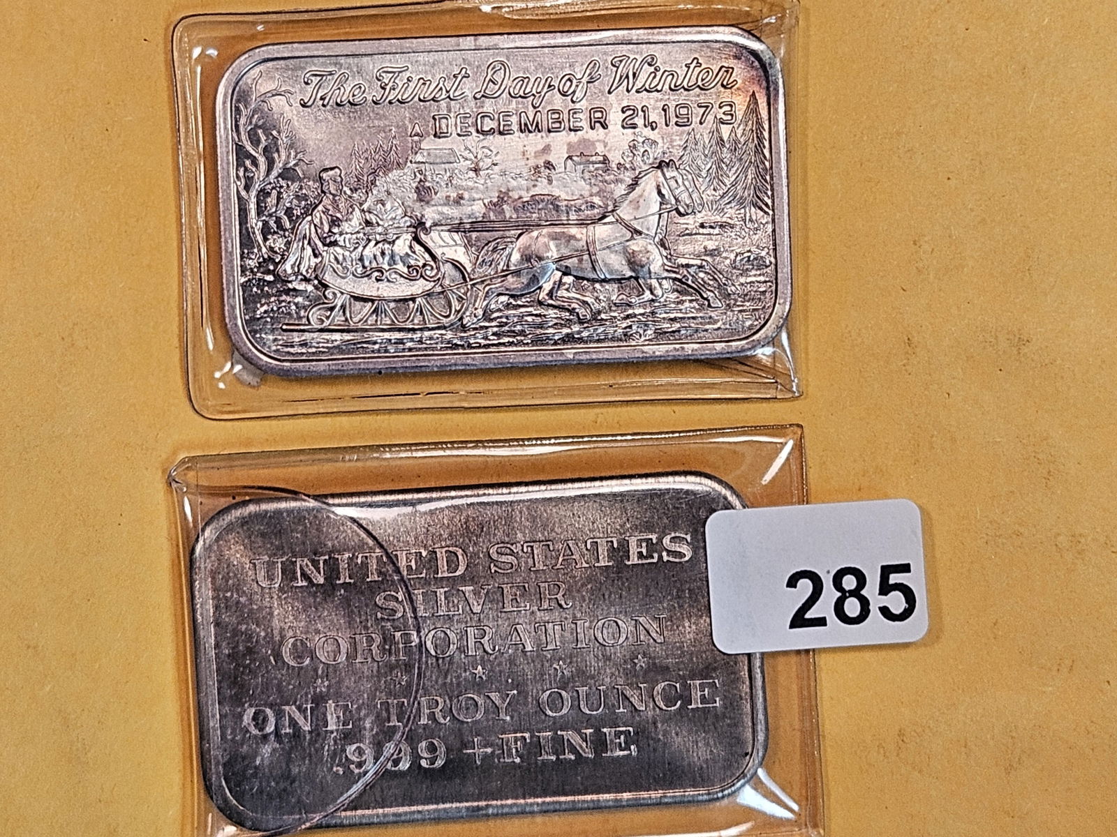 Two 1-Troy ounce .999 fine silver art bars (1 of 2)